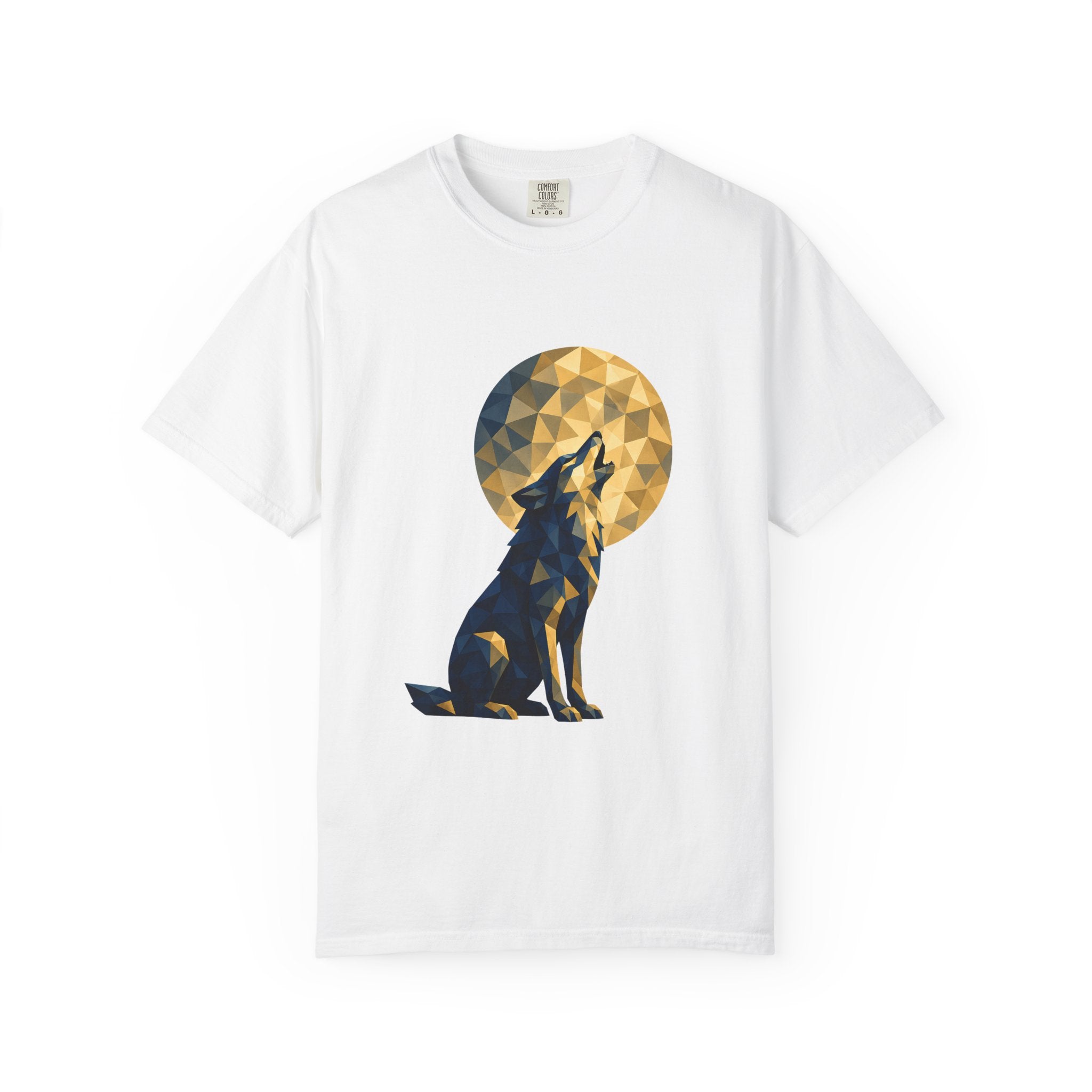 Geometric Howling Wolf T-Shirt | Moon Silhouette