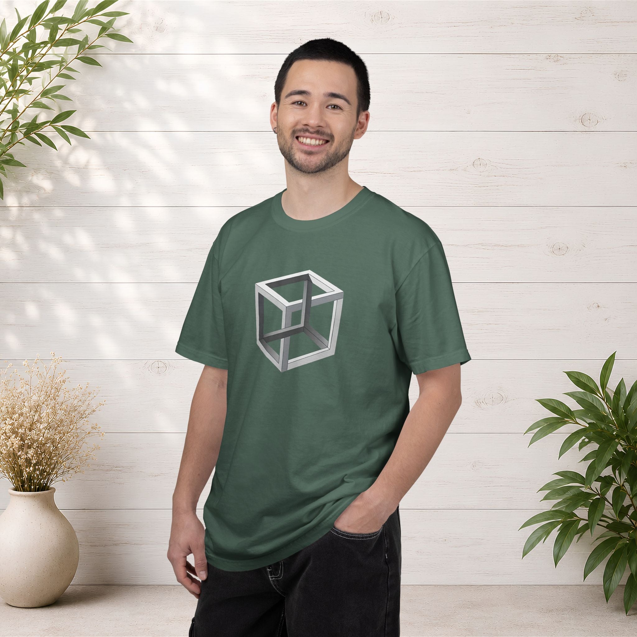 Optical Illusion Cube Depth T-Shirt