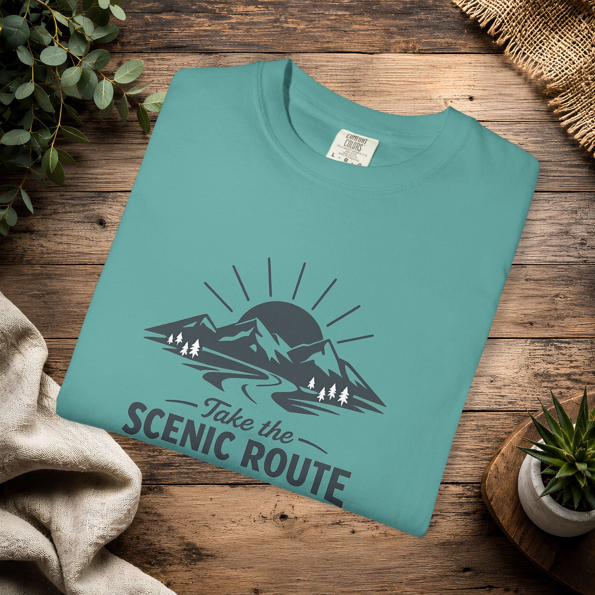 Scenic Route T‑Shirt — Take the Scenic Route Mountain Adventure Tee