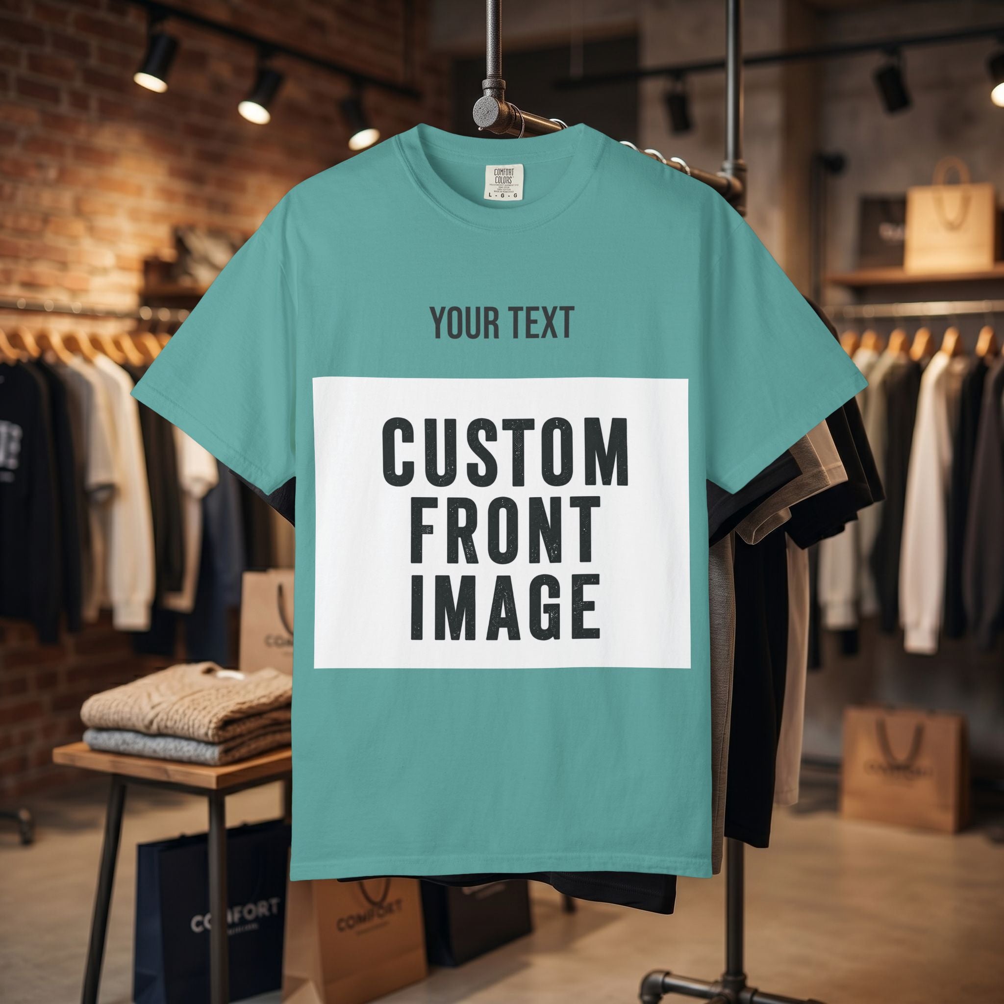 Custom Front Landscape Print T-Shirt — Personalized Text & Image Tee