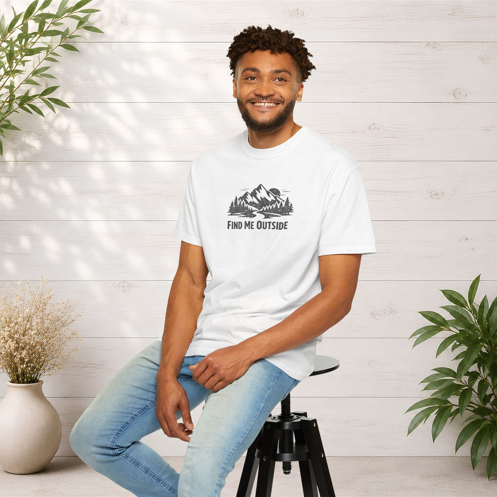Find Me Outside Mountain T-Shirt — Outdoor Adventure Graphic Tee