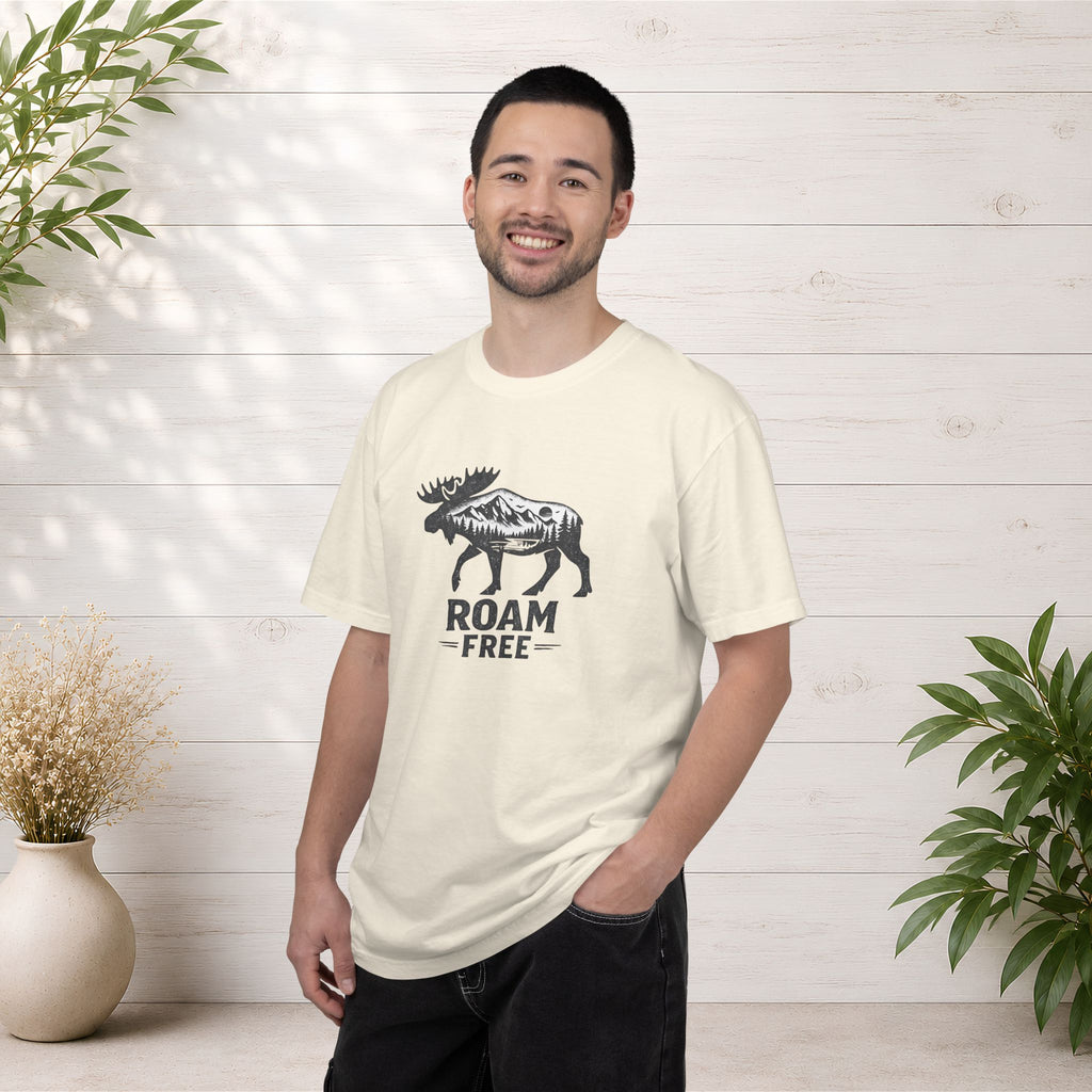 Roam Free Moose T-Shirt — Outdoorsy Nature Graphic Tee