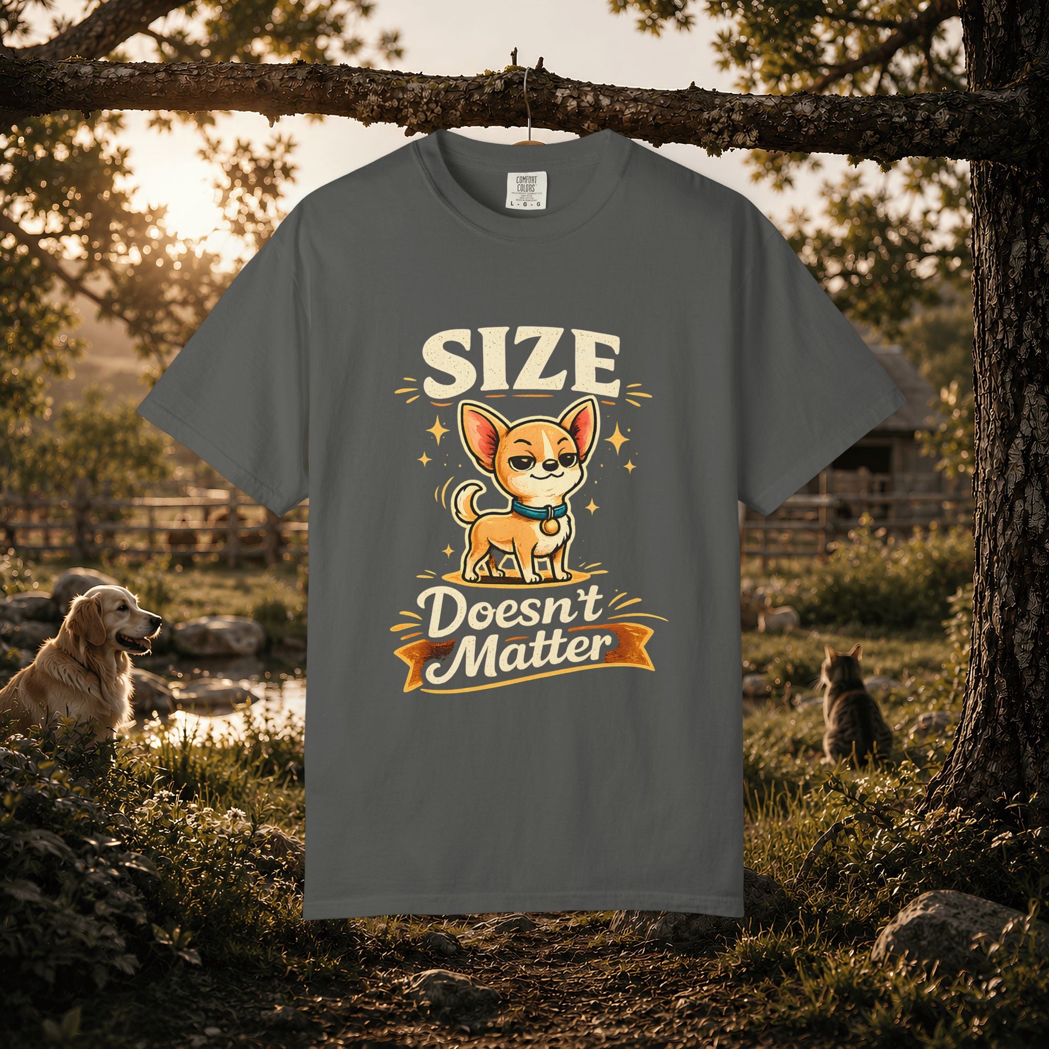 Size Doesnt Matter Chihuahua T-Shirt | Cute Dog Graphic Tee