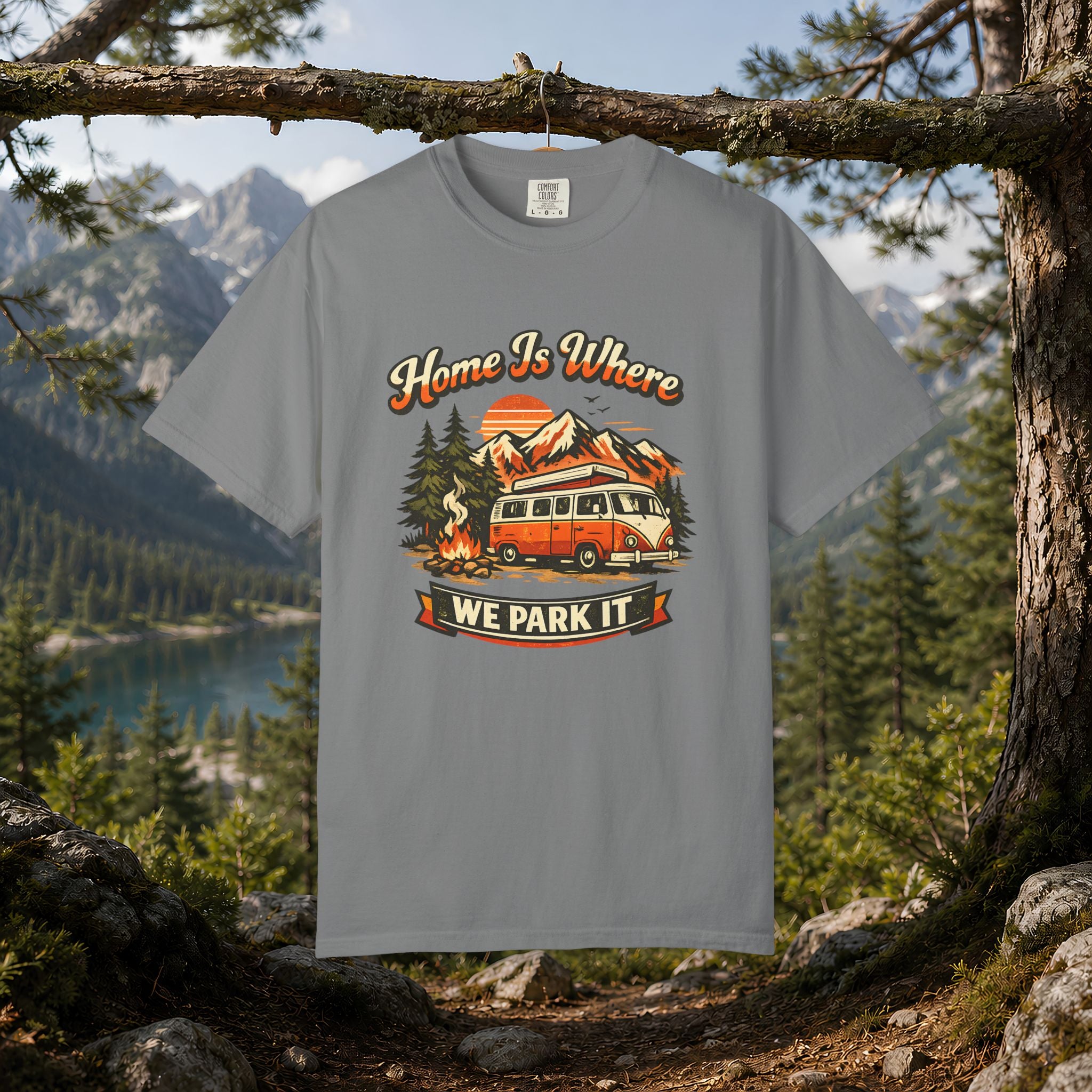 "Home Is Where We Park It" Camper Van Graphic Tee