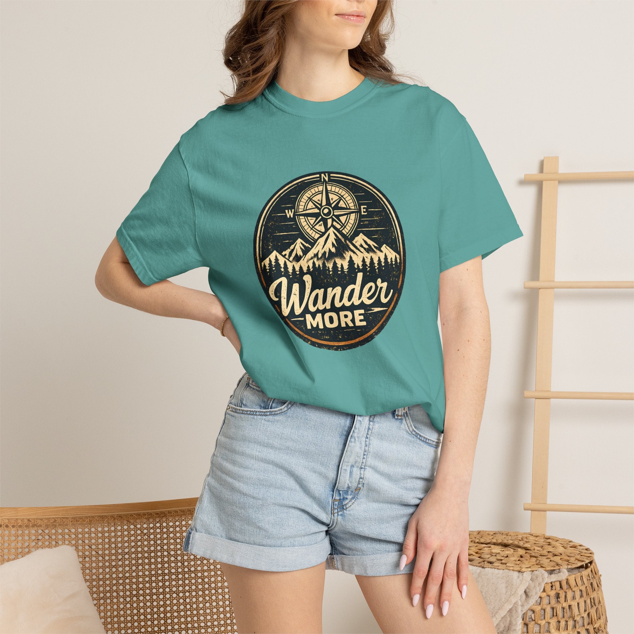 Wander More T-Shirt — Adventure Compass Graphic Tee