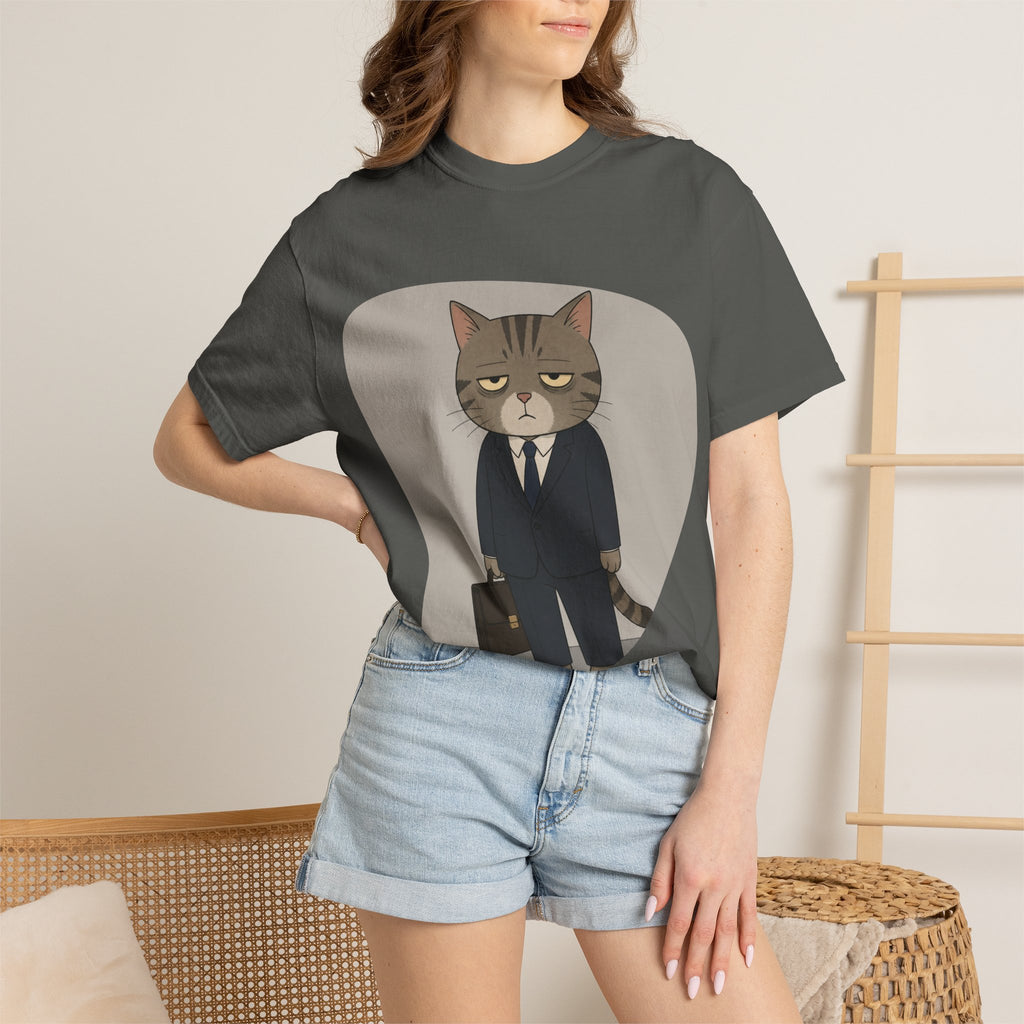 Grumpy Cat in Suit T-shirt | Cat Businessman Illustration