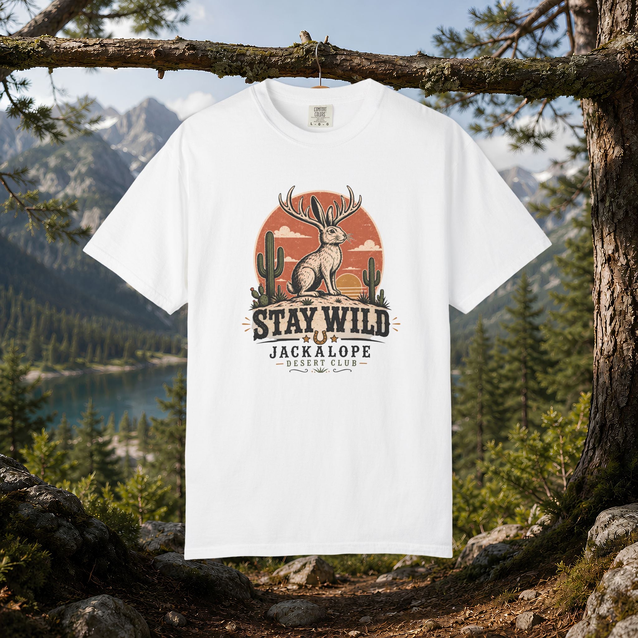 Stay Wild Jackalope T-Shirt — Vintage Desert Adventure Tee