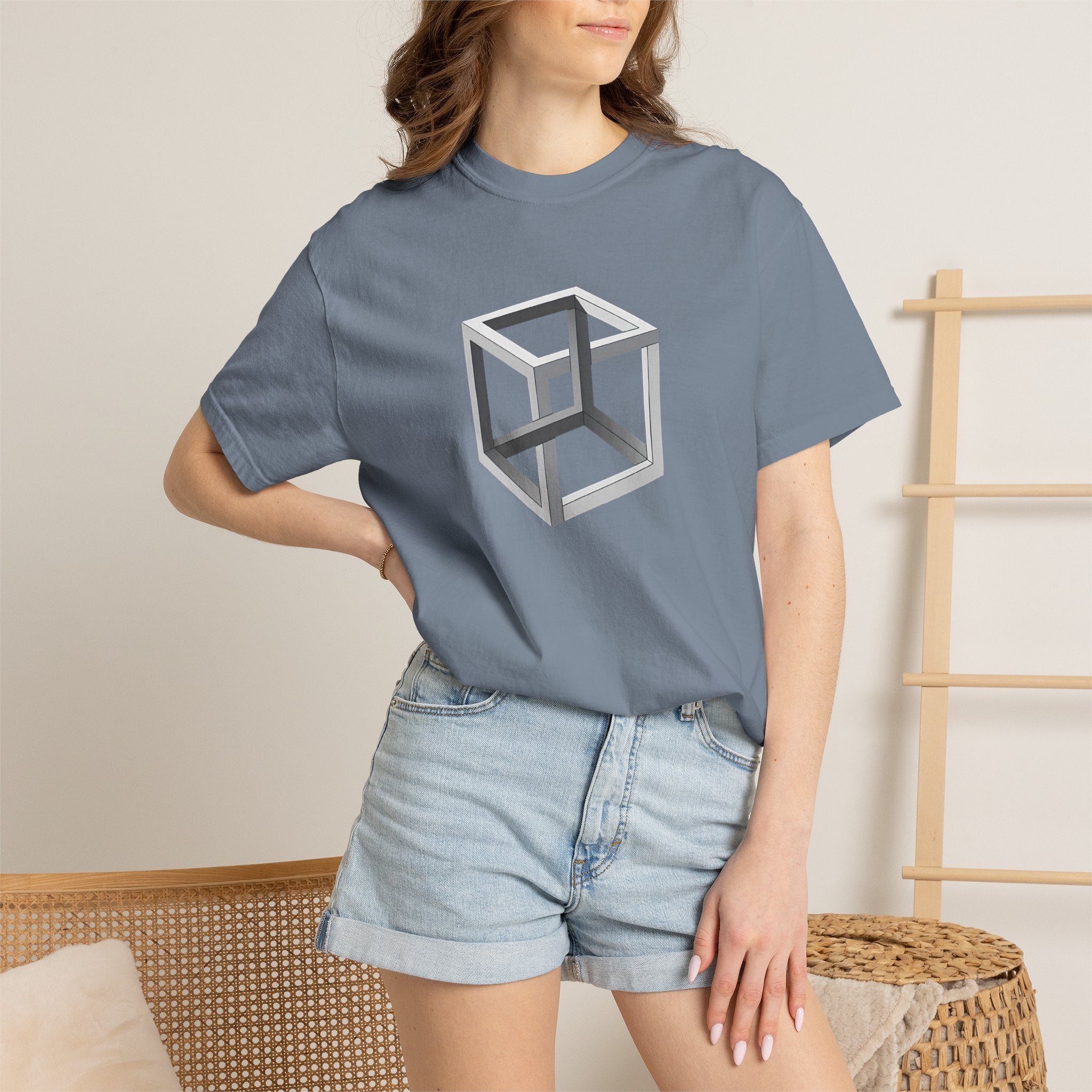 Optical Illusion Cube Depth T-Shirt