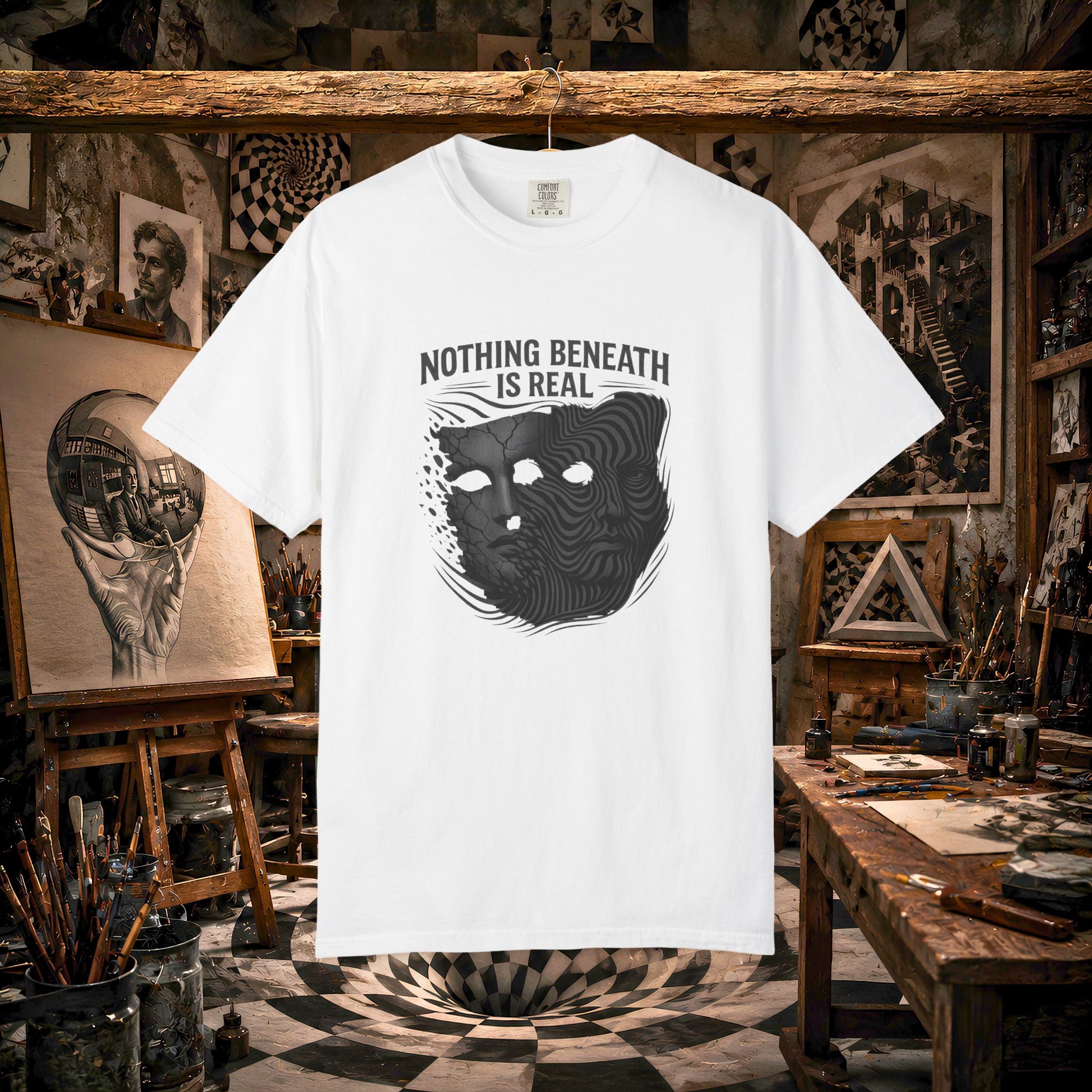 “Nothing Beneath Is Real” Surreal Graphic T-Shirt