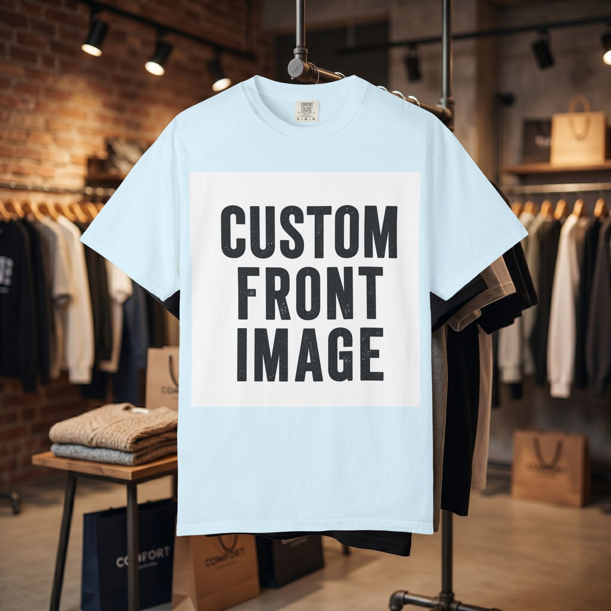 Custom Square Image Front T-Shirt - Add Your Own Image