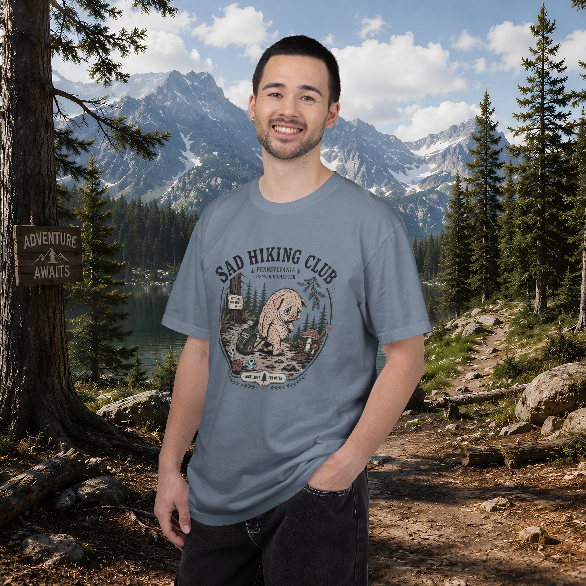 Squonk Sad Hiking Club T-Shirt — Vintage Mountain Camping Tee
