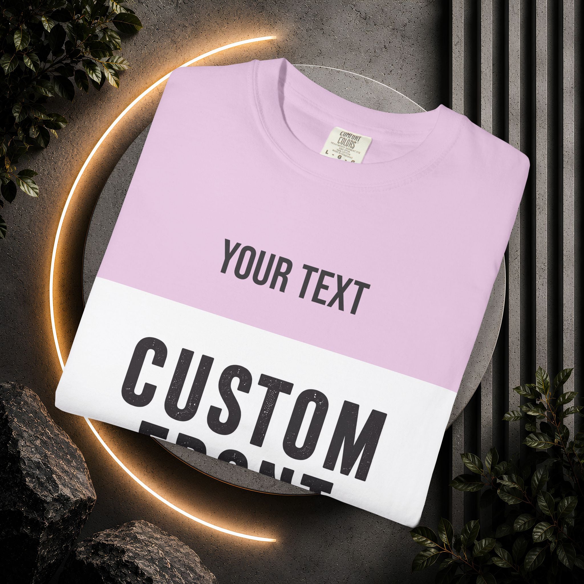 Custom Front Landscape Print T-Shirt — Personalized Text & Image Tee