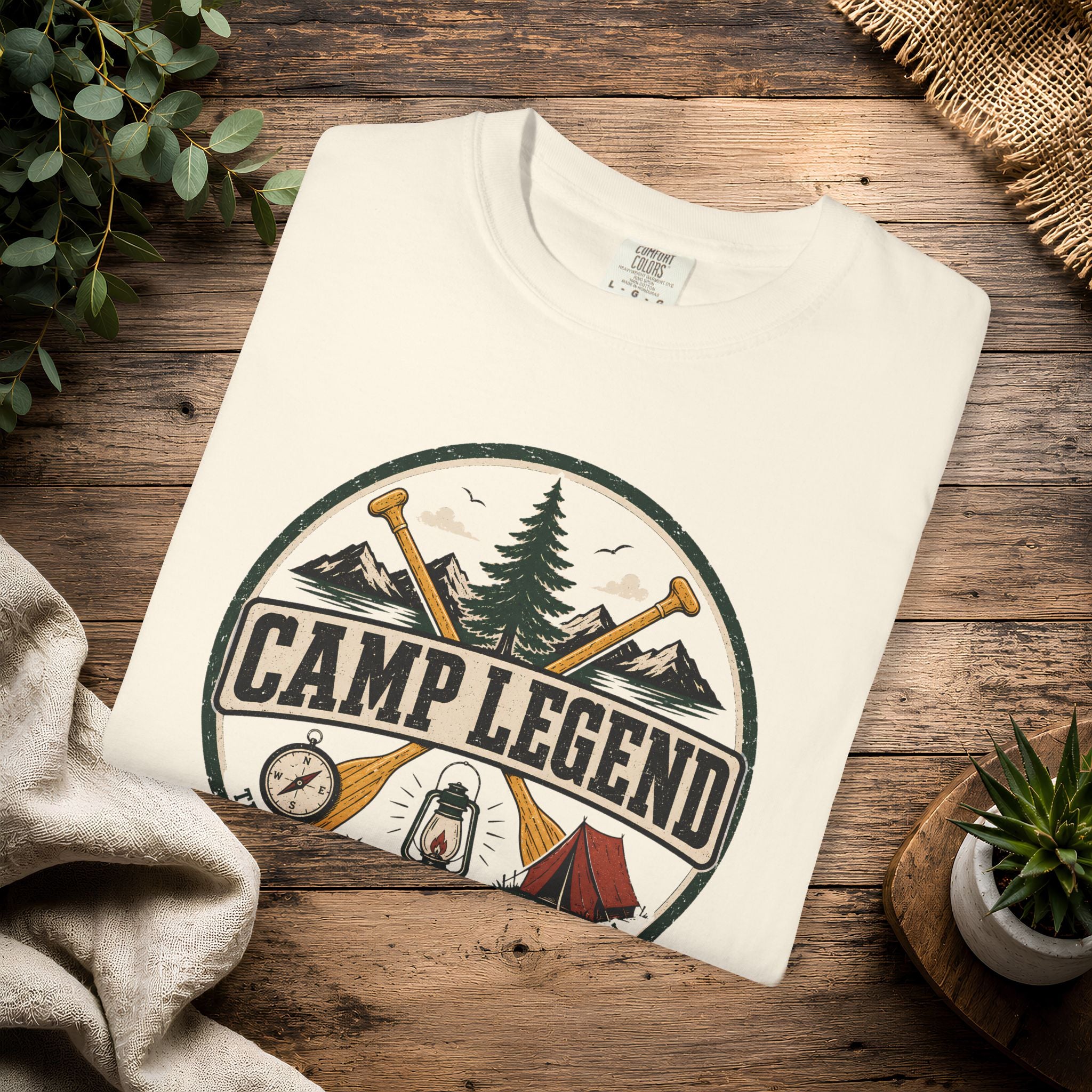 Camp Legend T-Shirt — Vintage Camping Badge Tee