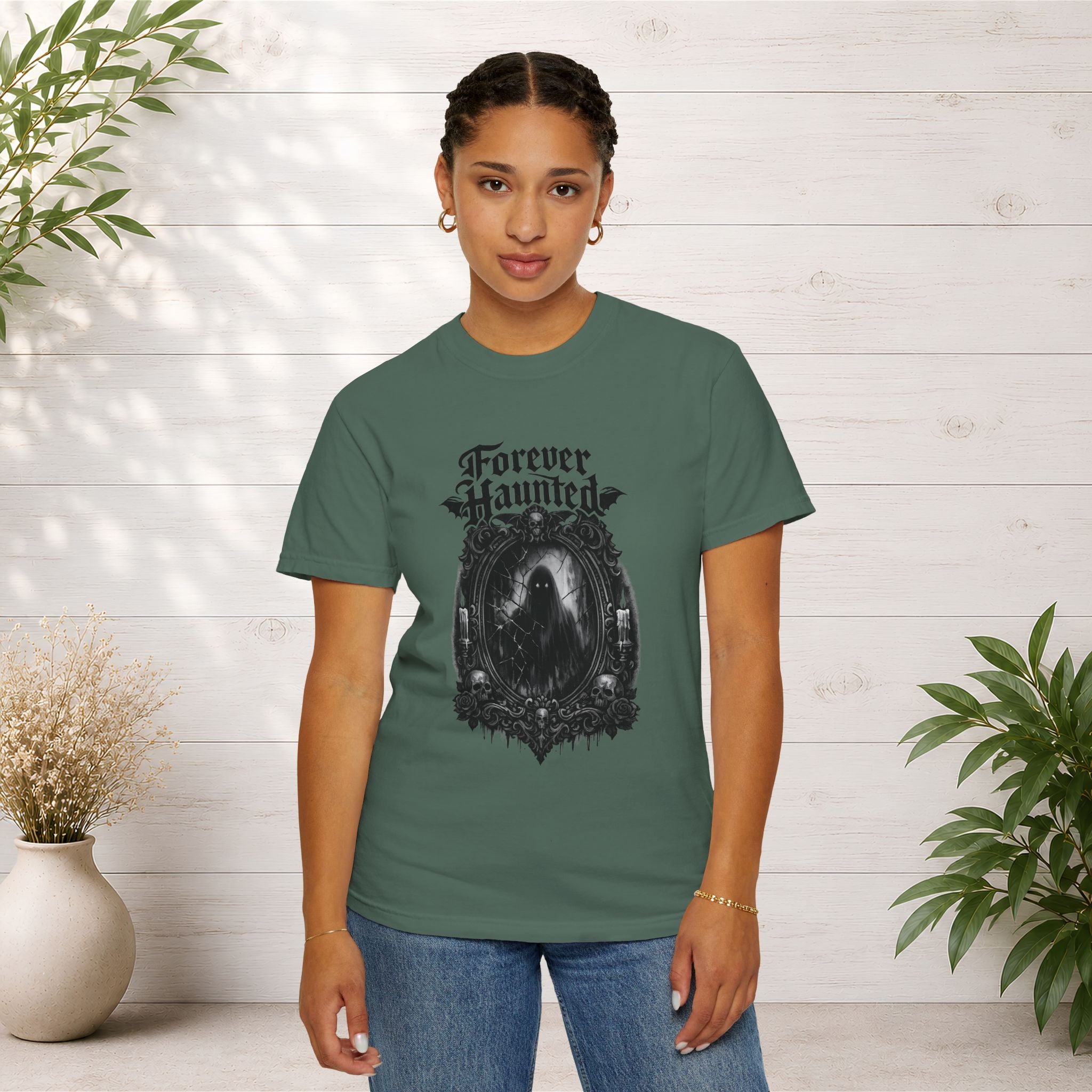 Forever Haunted T-Shirt — Gothic Ghost Graphic Tee