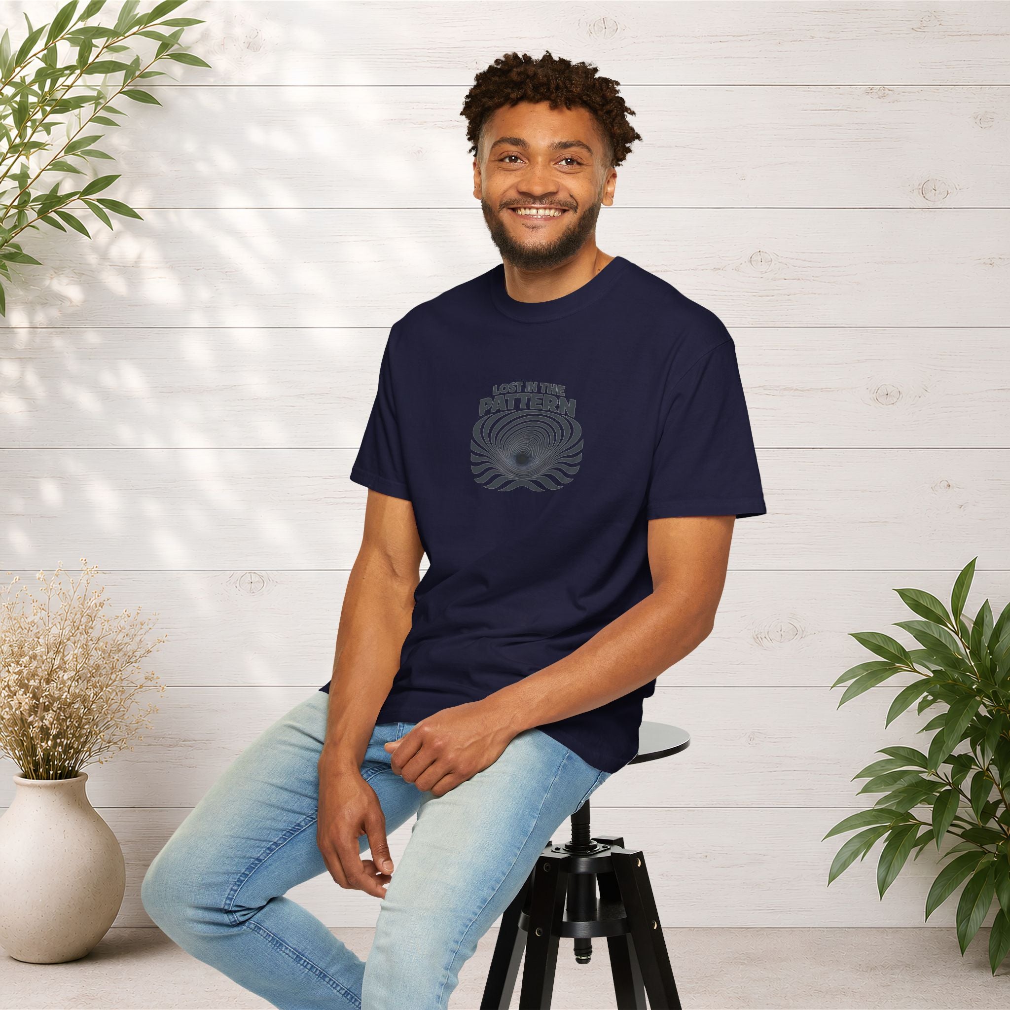 Lost in the Pattern T‑Shirt — Optical Illusion Graphic Tee