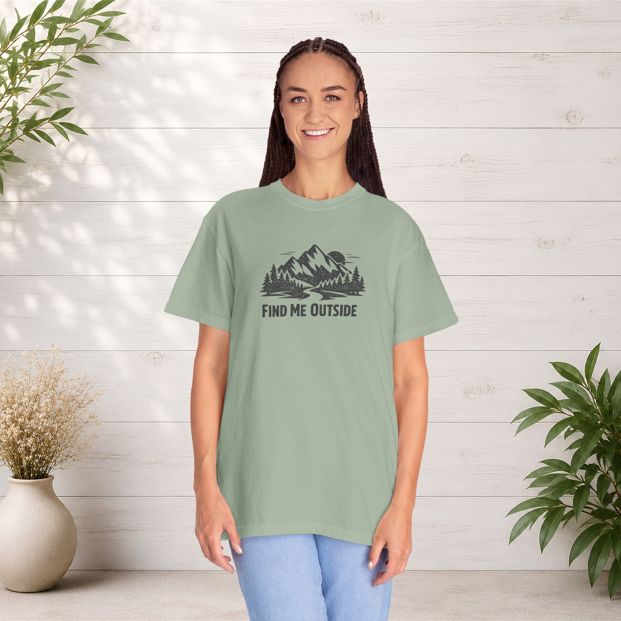 Find Me Outside Mountain T-Shirt — Outdoor Adventure Graphic Tee