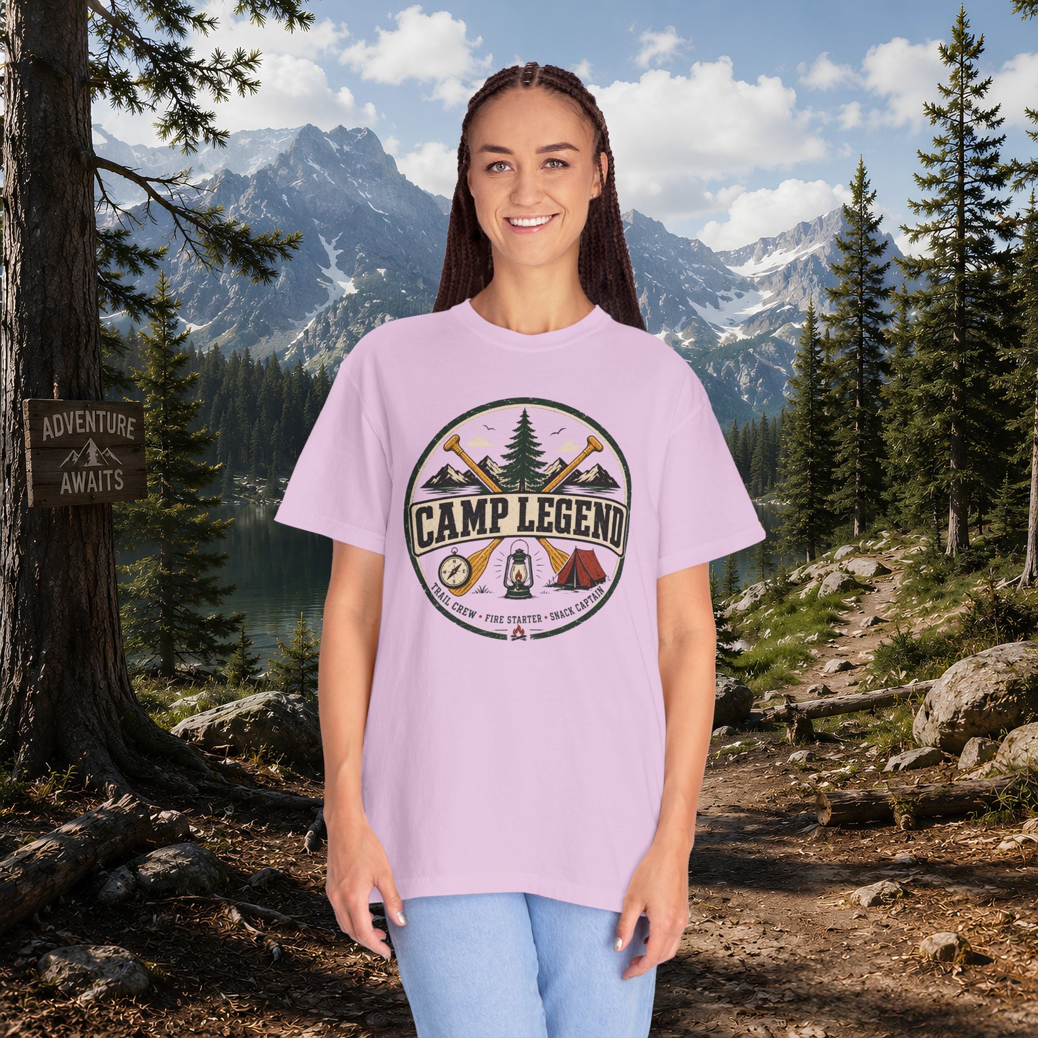 Camp Legend T-Shirt — Vintage Camping Badge Tee