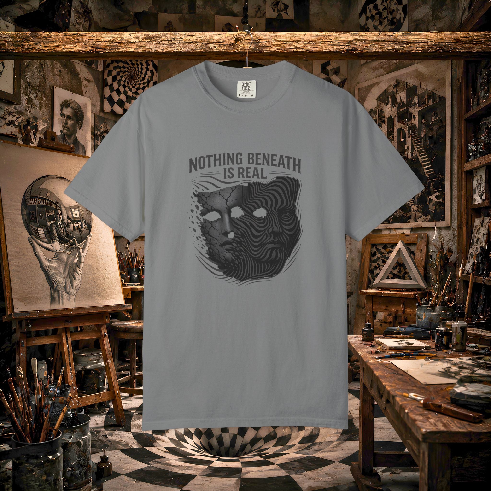 “Nothing Beneath Is Real” Surreal Graphic T-Shirt