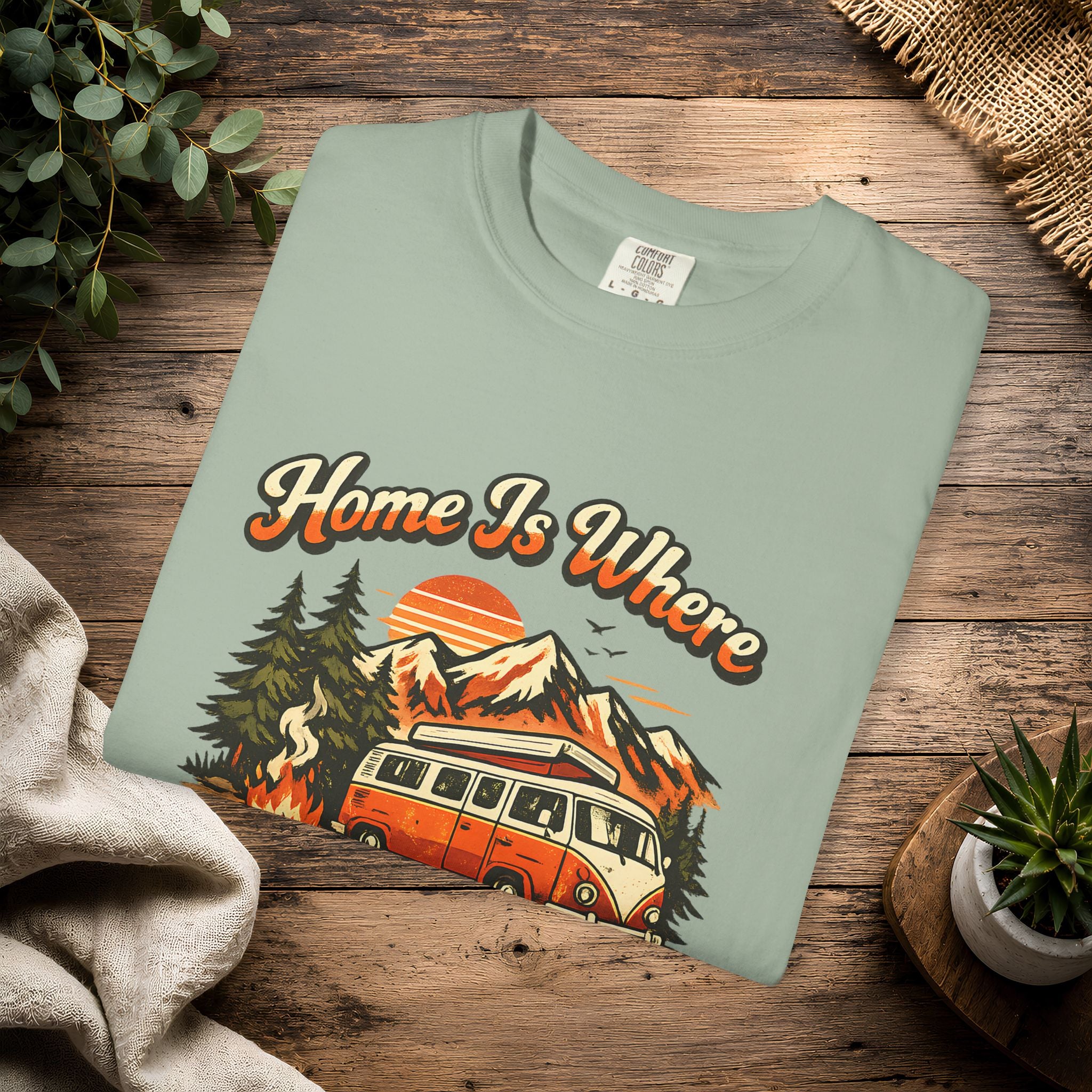 "Home Is Where We Park It" Camper Van Graphic Tee