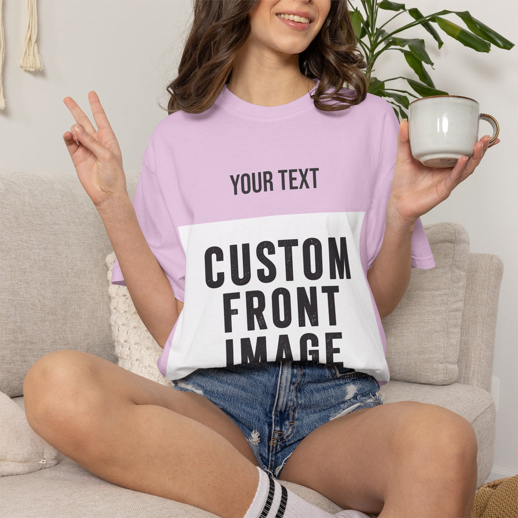 Custom Front Landscape Print T-Shirt — Personalized Text & Image Tee