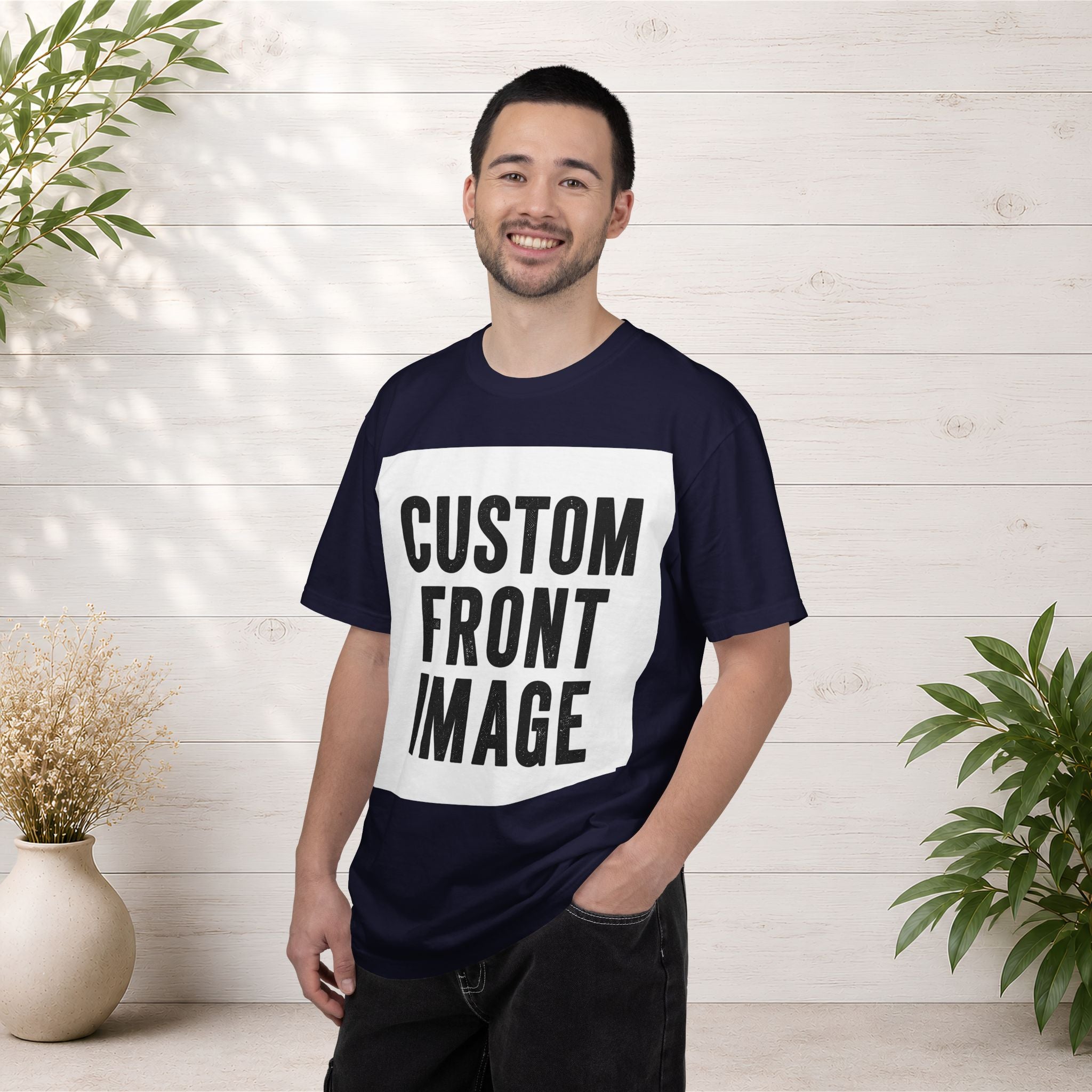 Custom Square Image Front T-Shirt - Add Your Own Image