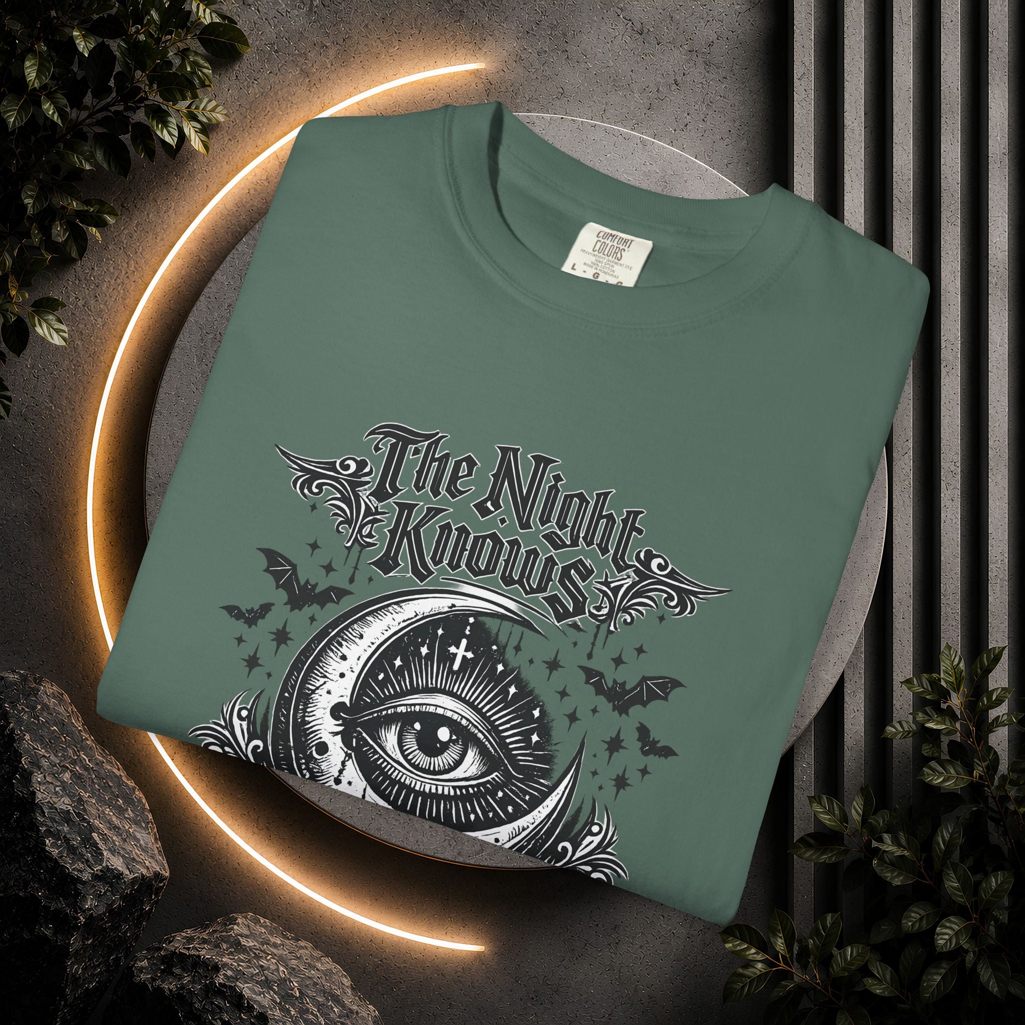 The Night Knows Eye T-Shirt — Mystical Gothic Graphic Tee