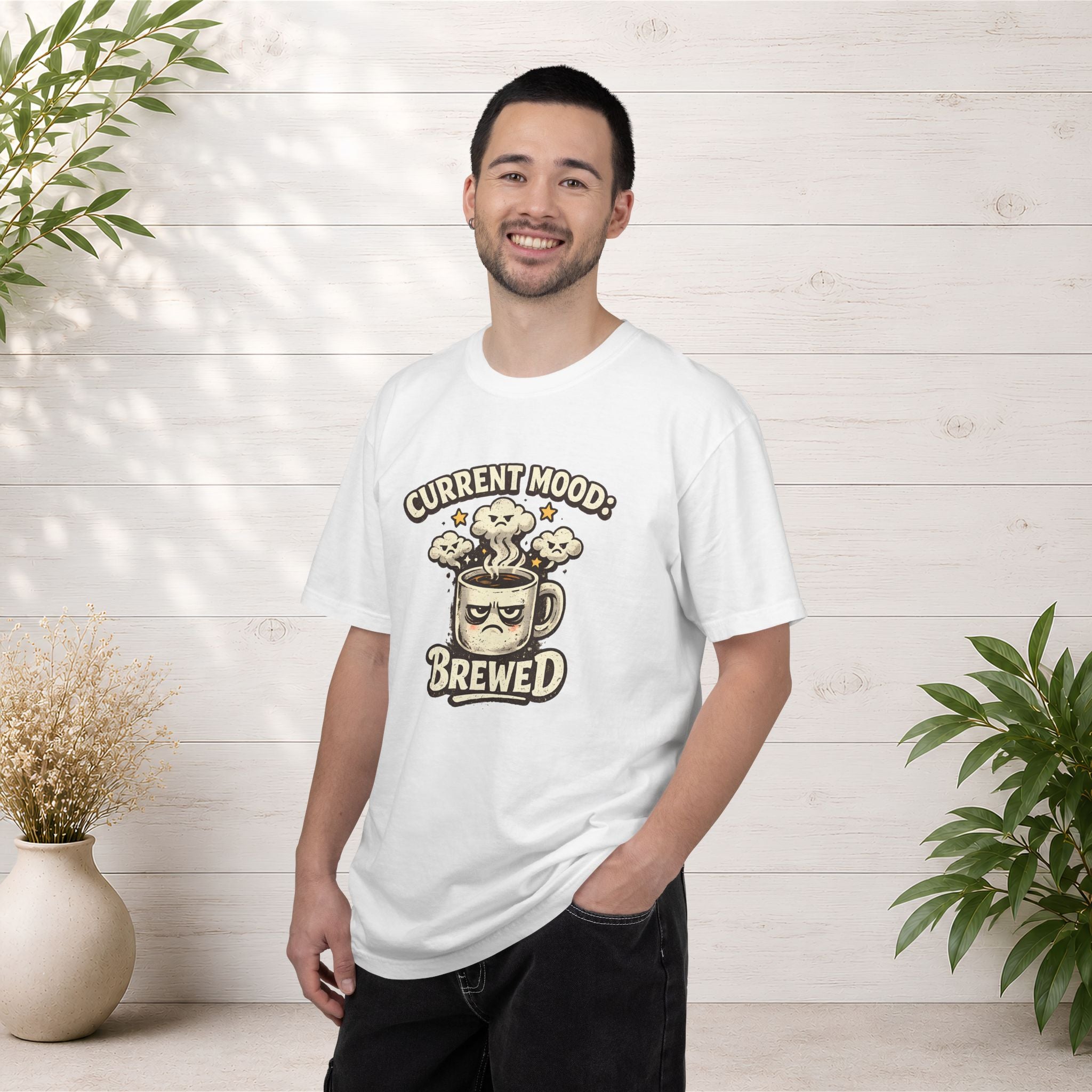 Coffee T-Shirt — "Current Mood: Brewed" Graphic Tee