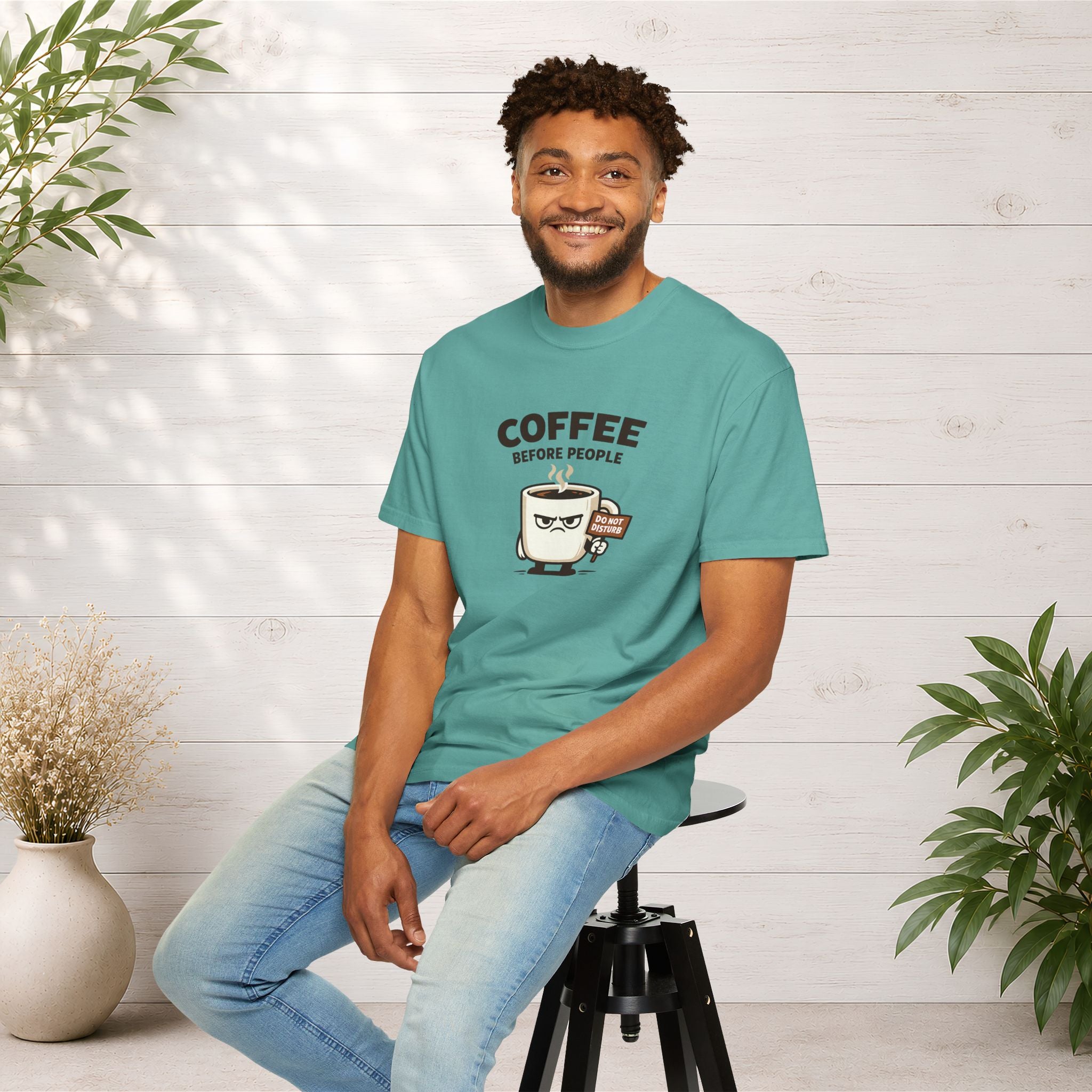 Coffee Before People T‑Shirt — Funny Morning Coffee Graphic Tee