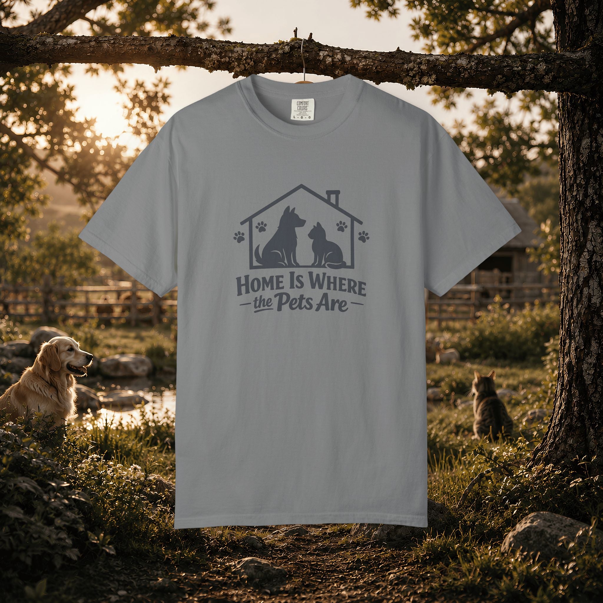 Pet Lover T-Shirt — "Home Is Where the Pets Are" Graphic Tee