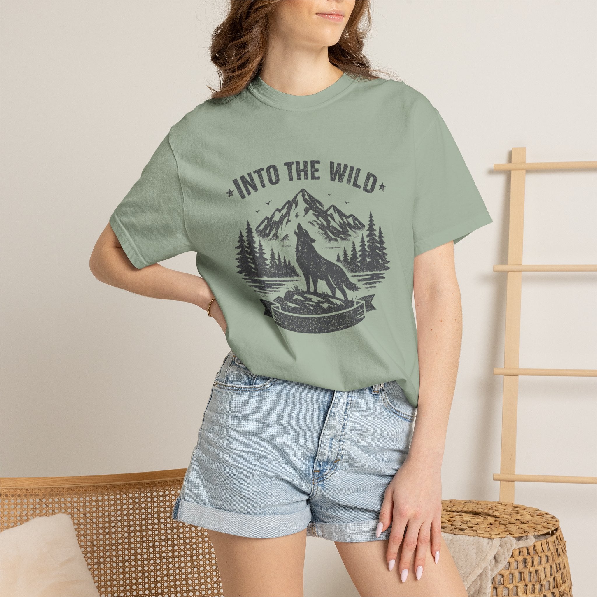 Into the Wild Wolf T-Shirt — Mountain Camping Adventure Tee