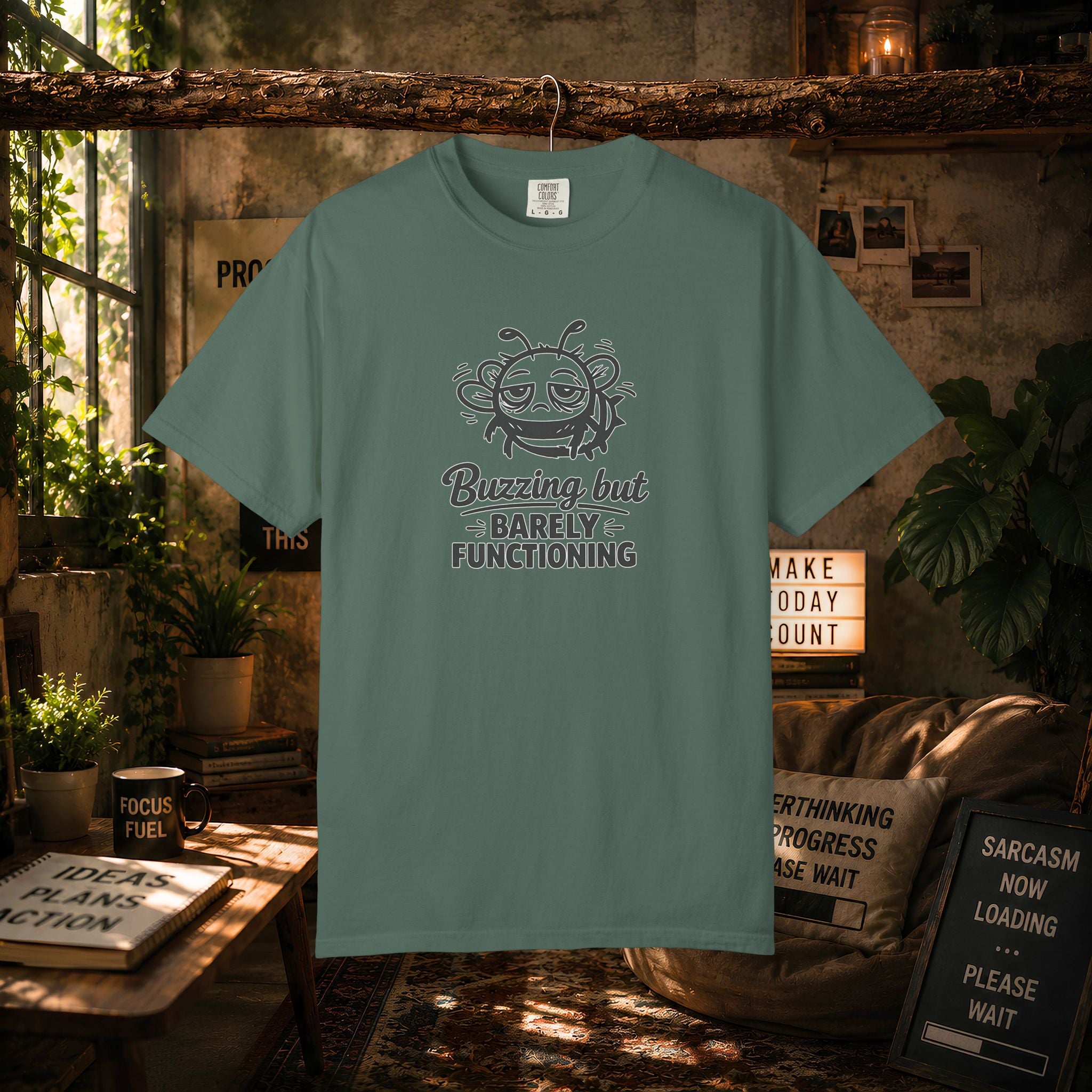 Buzzing But Barely Functioning T-Shirt — Funny Bee Graphic Tee