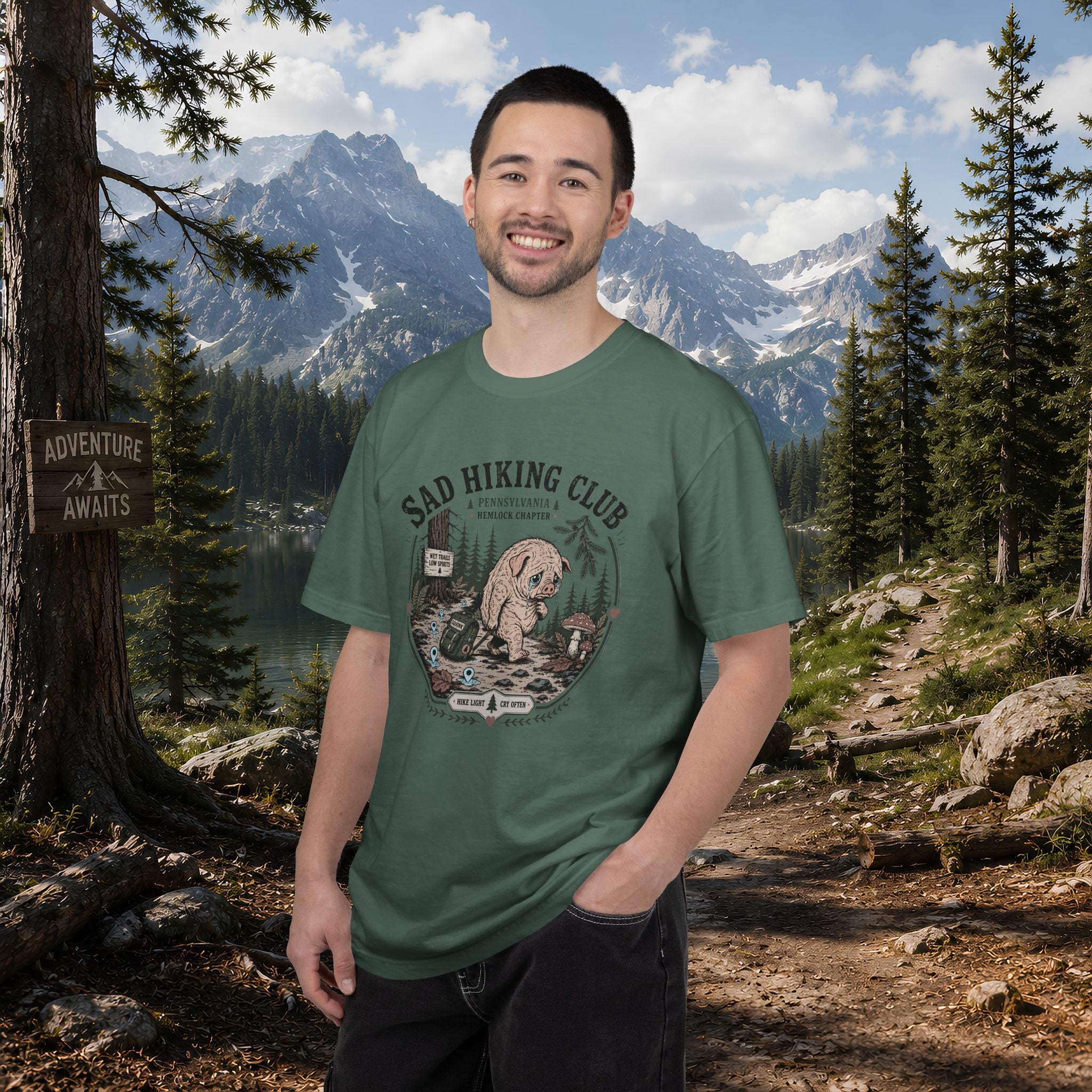 Squonk Sad Hiking Club T-Shirt — Vintage Mountain Camping Tee