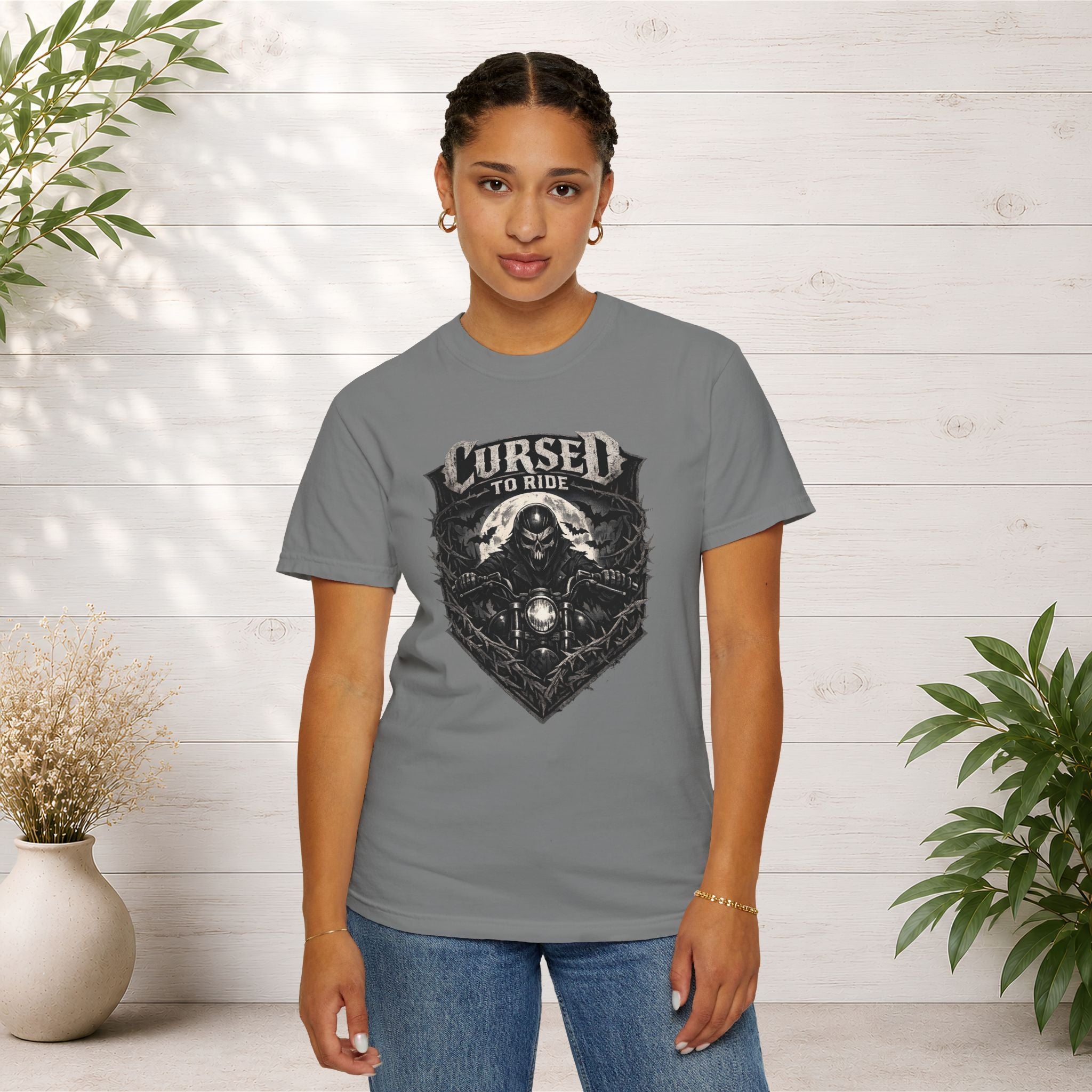 Cursed to Ride Motorcycle Graphic T-Shirt