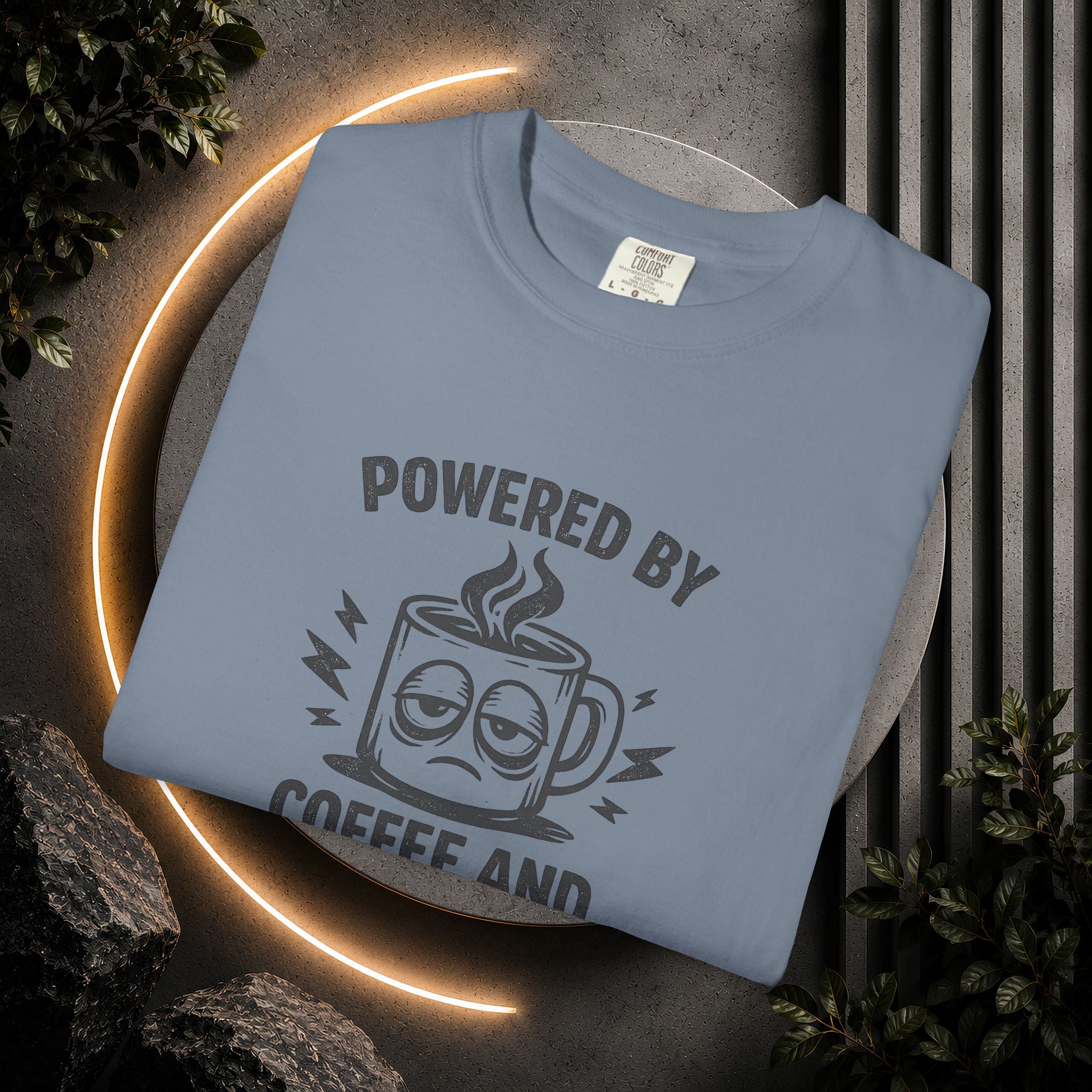 Coffee & Questionable Decisions T-Shirt – Powered by Coffee Graphic Tee