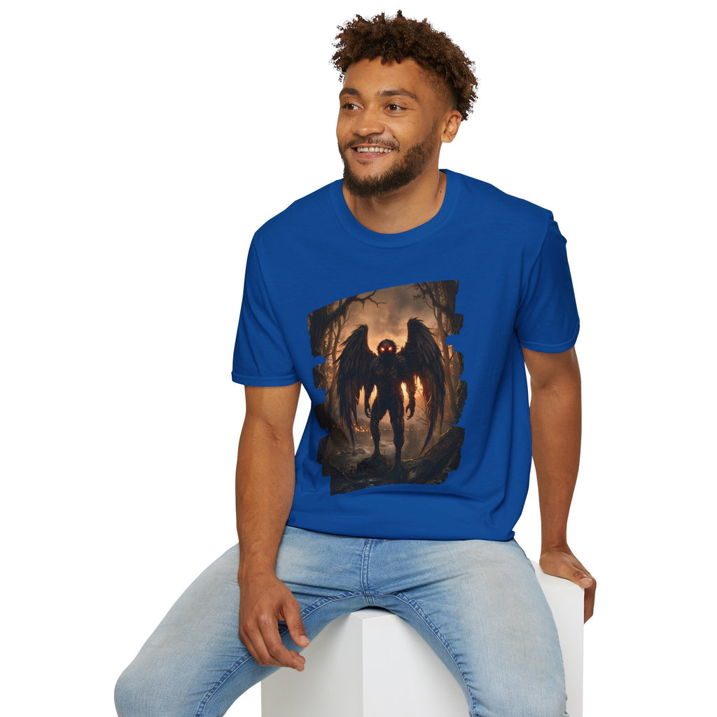 Mothman Cryptid Illustration T-Shirt | Dark Horror Graphic