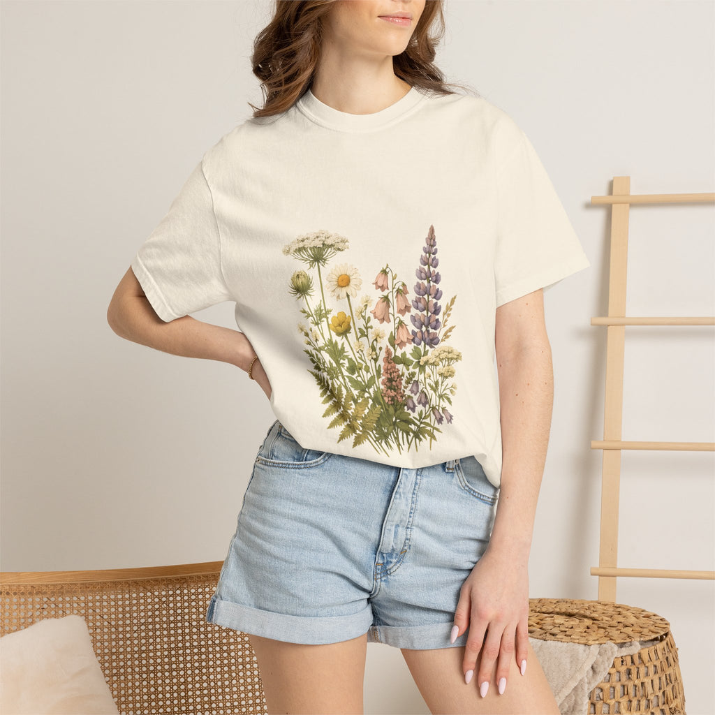 Wildflower Bouquet T-shirt | Botanical Meadow Floral Print