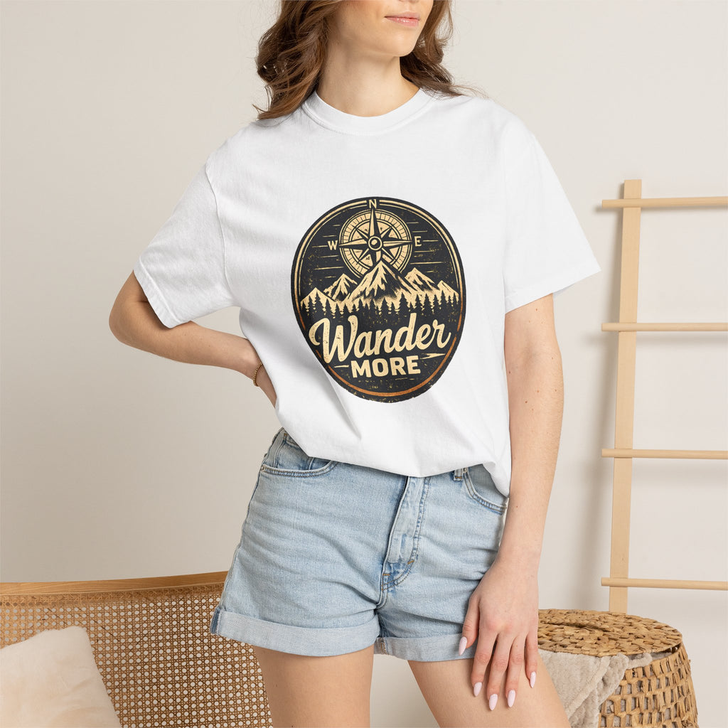 Wander More T-Shirt — Adventure Compass Graphic Tee