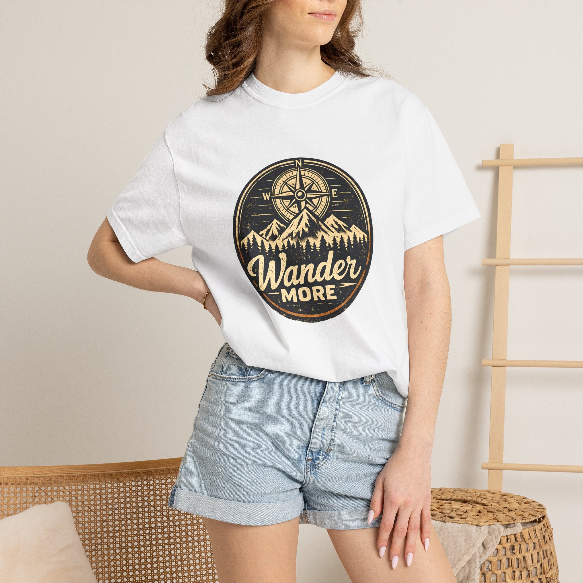 Wander More T-Shirt — Adventure Compass Graphic Tee