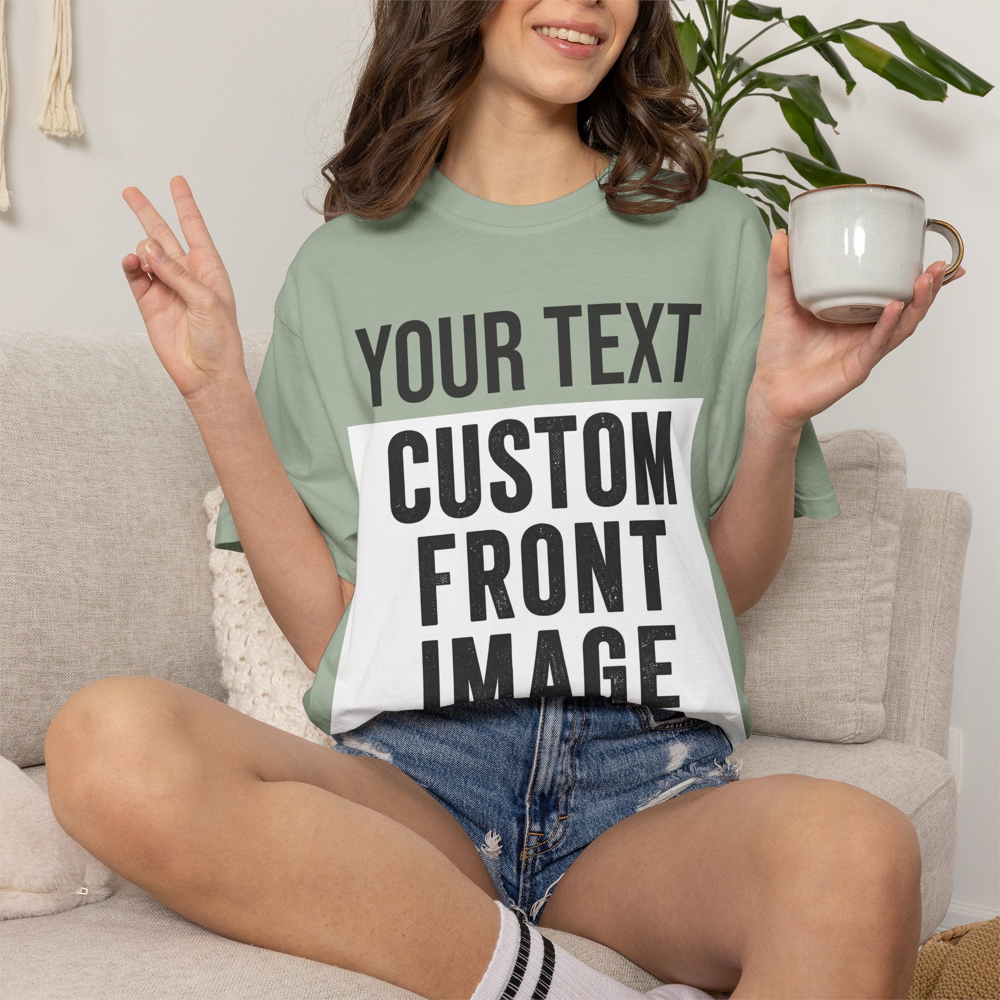 Custom Front Print T-Shirt — Personalized Text & Image Tee