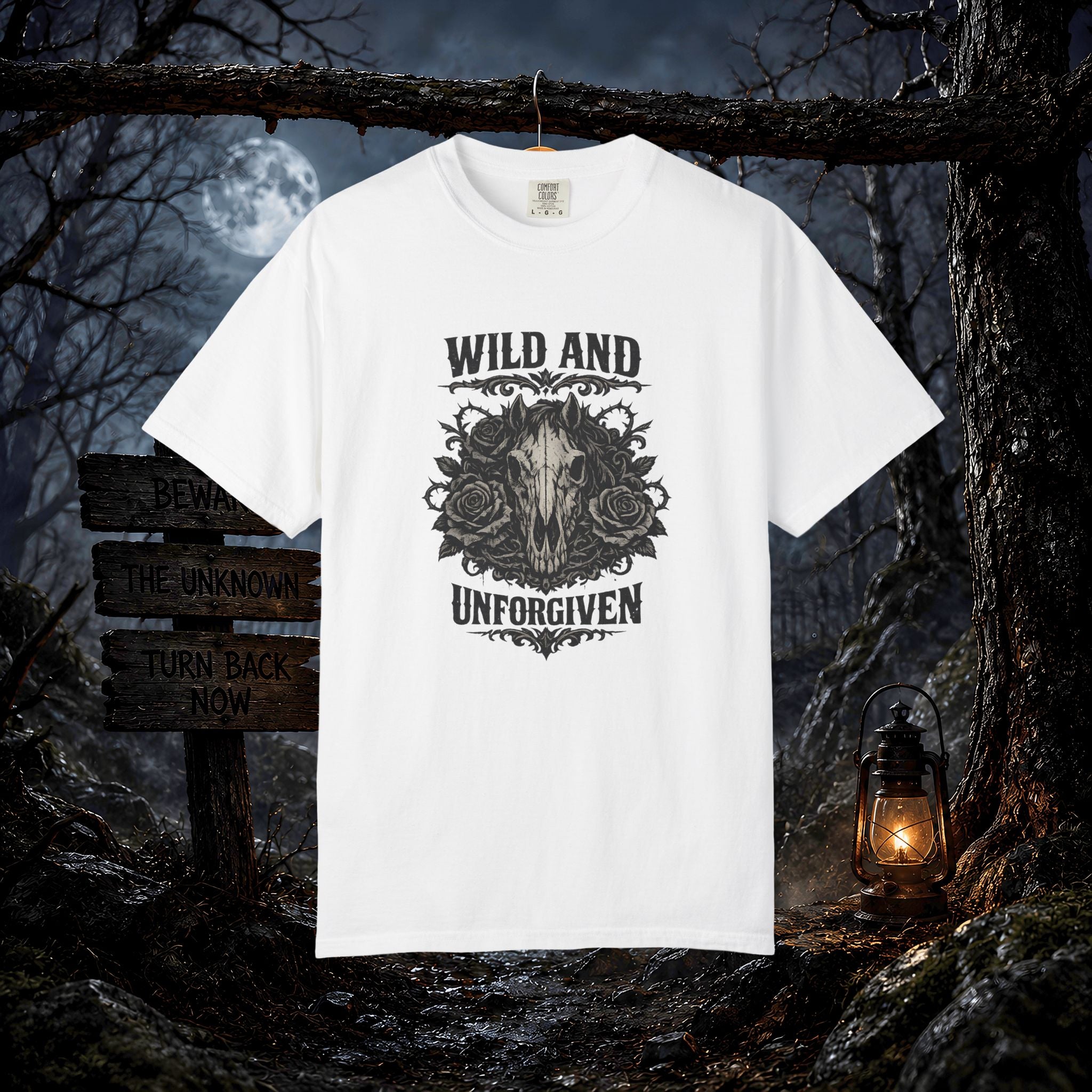 Wild and Unforgiven Skull Tee – Horse Rider Graphic T-Shirt