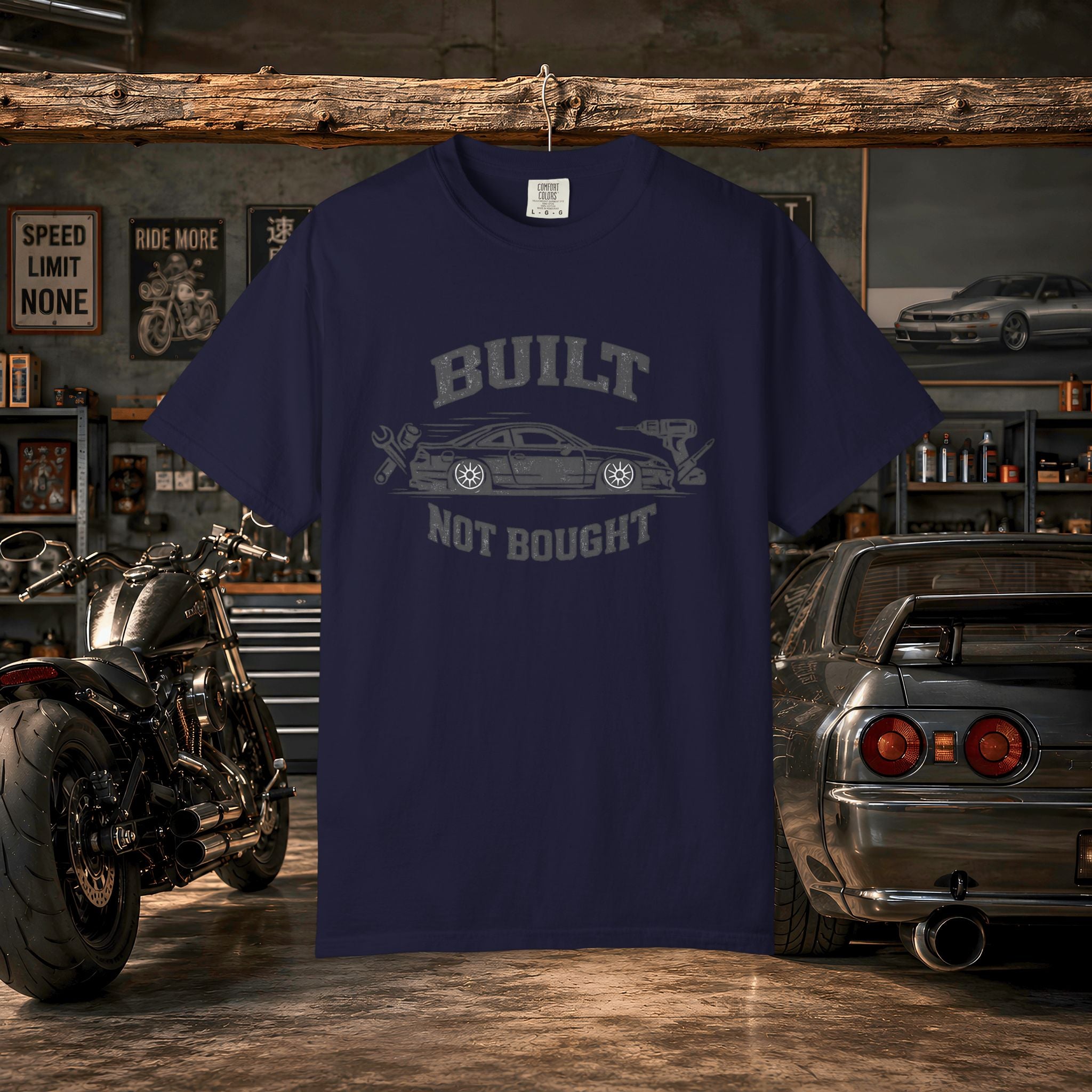 Built Not Bought Car T-Shirt — Automotive Mechanic Tuner Tee