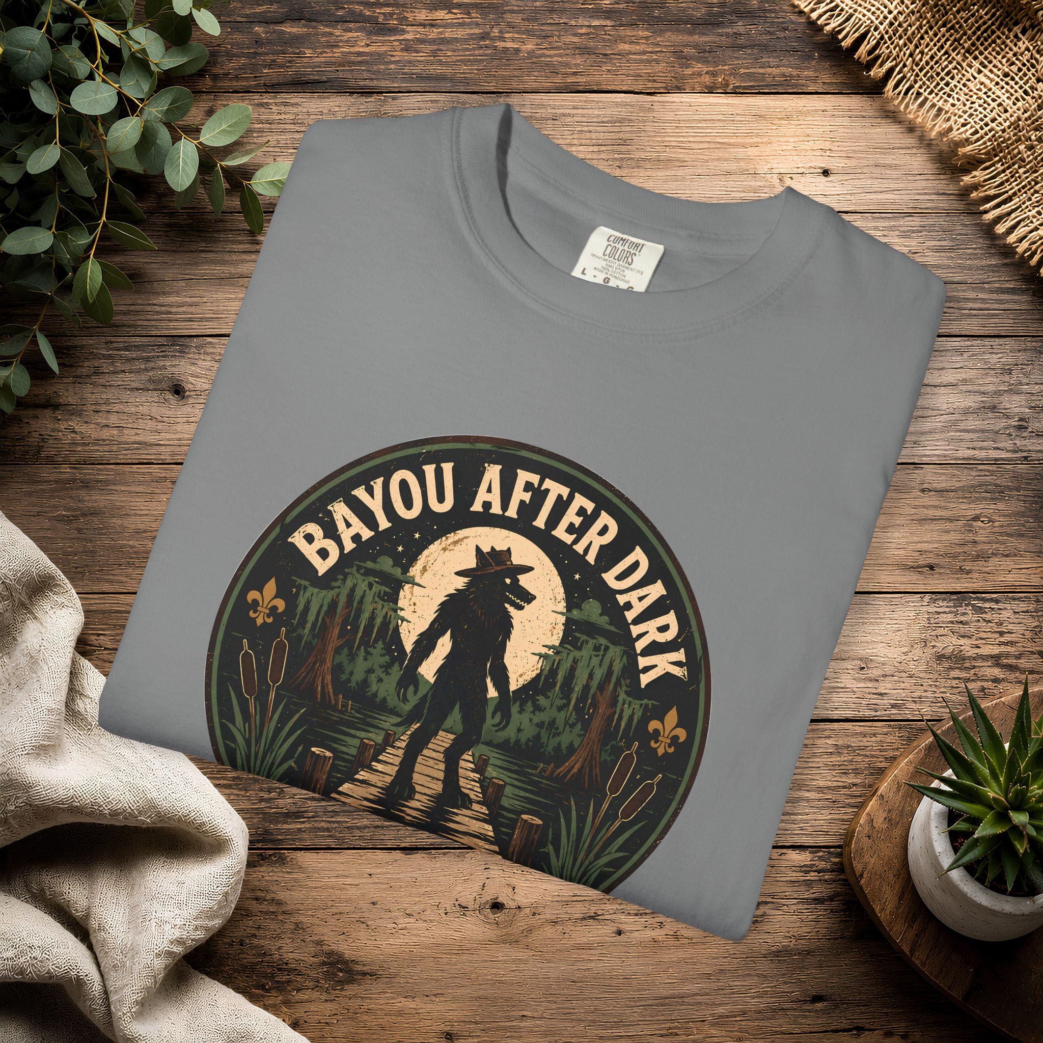 Rougarou Bayou After Dark T-Shirt — Swamp Cryptid Graphic Tee