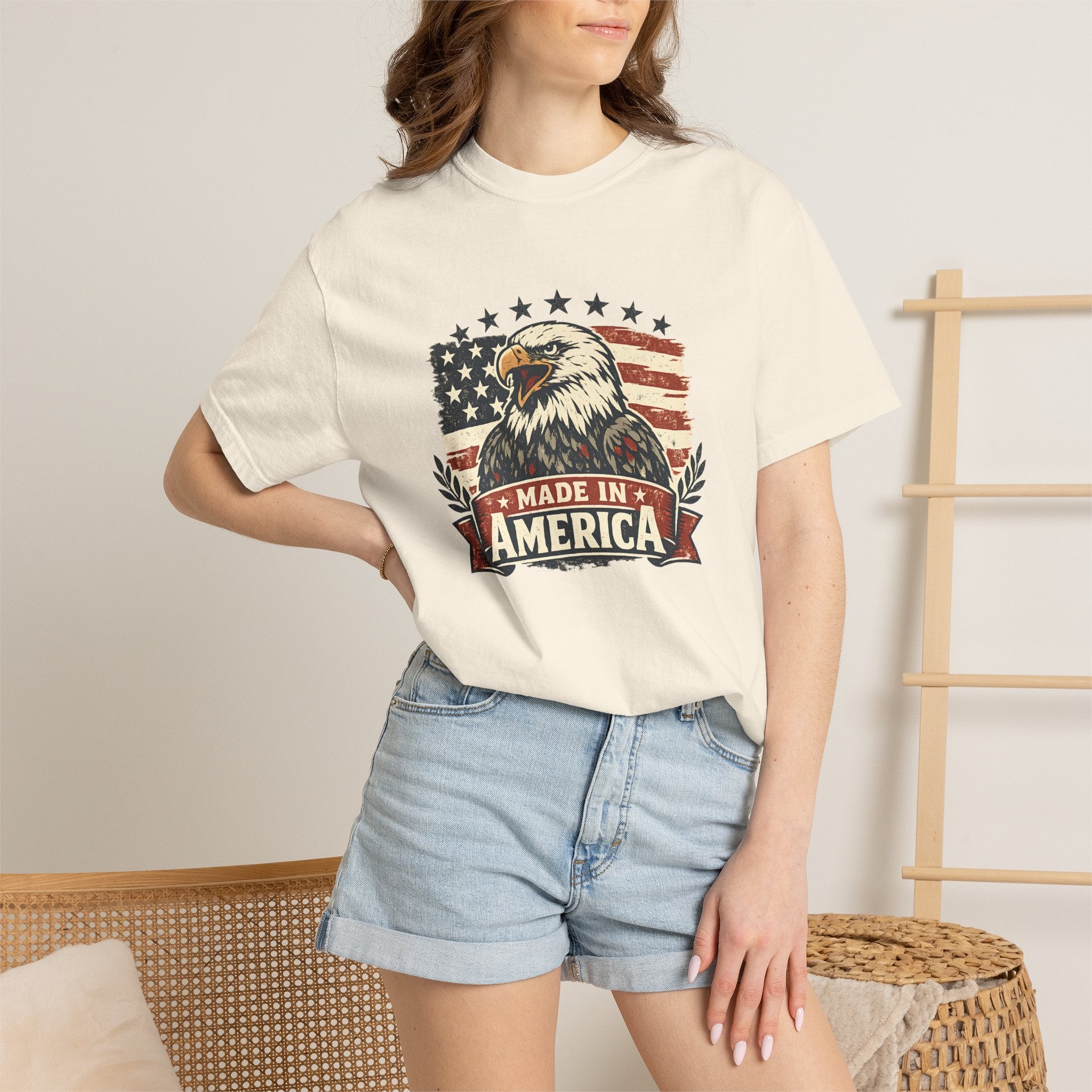 Made in America Eagle T-Shirt — Patriotic USA Flag Graphic Tee