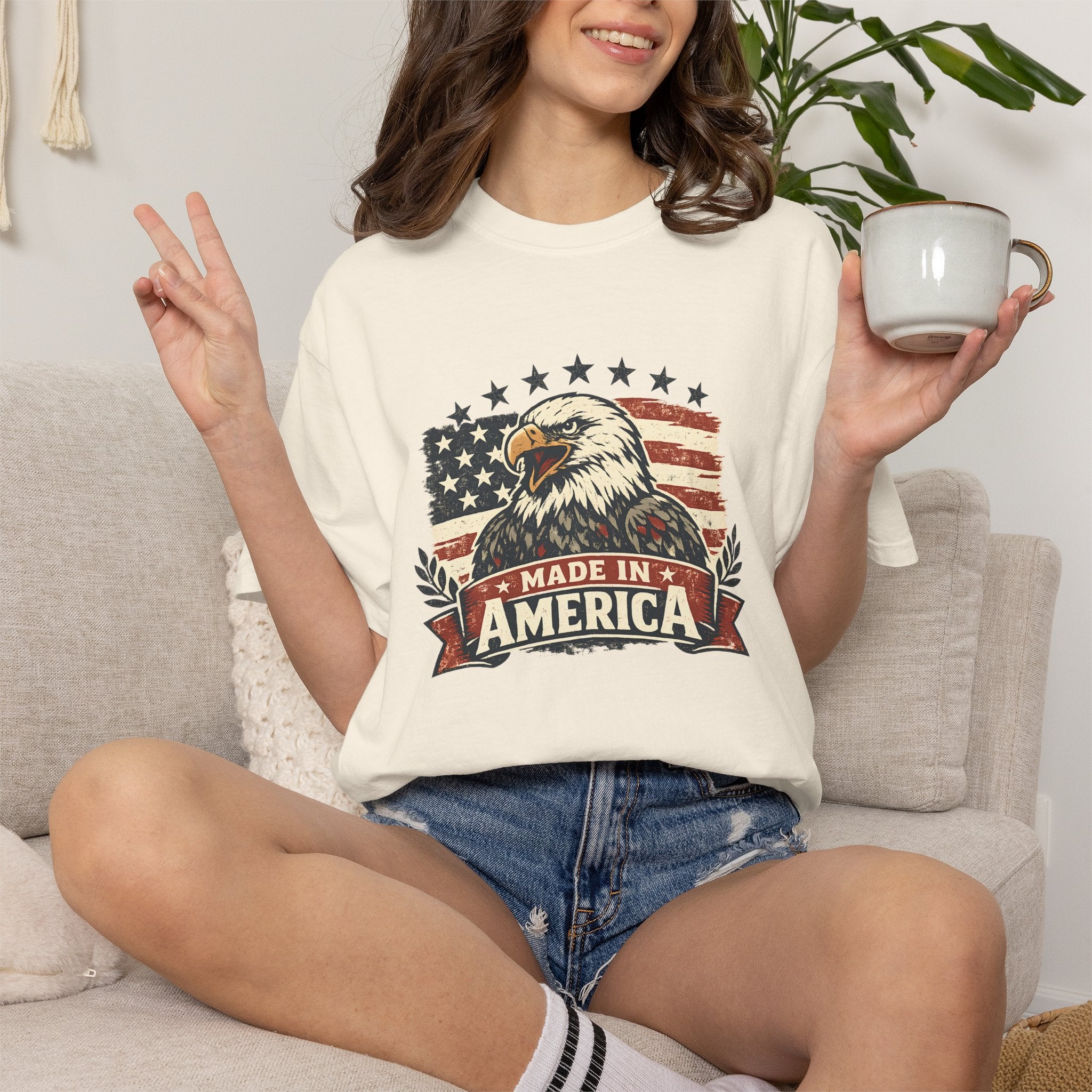 Made in America Eagle T-Shirt — Patriotic USA Flag Graphic Tee