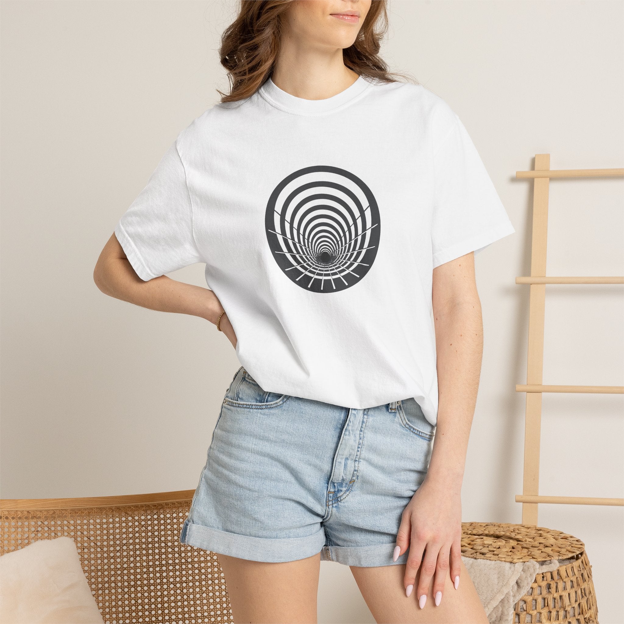Optical Vortex Graphic T-Shirt — Spiral Tunnel Illusion Tee