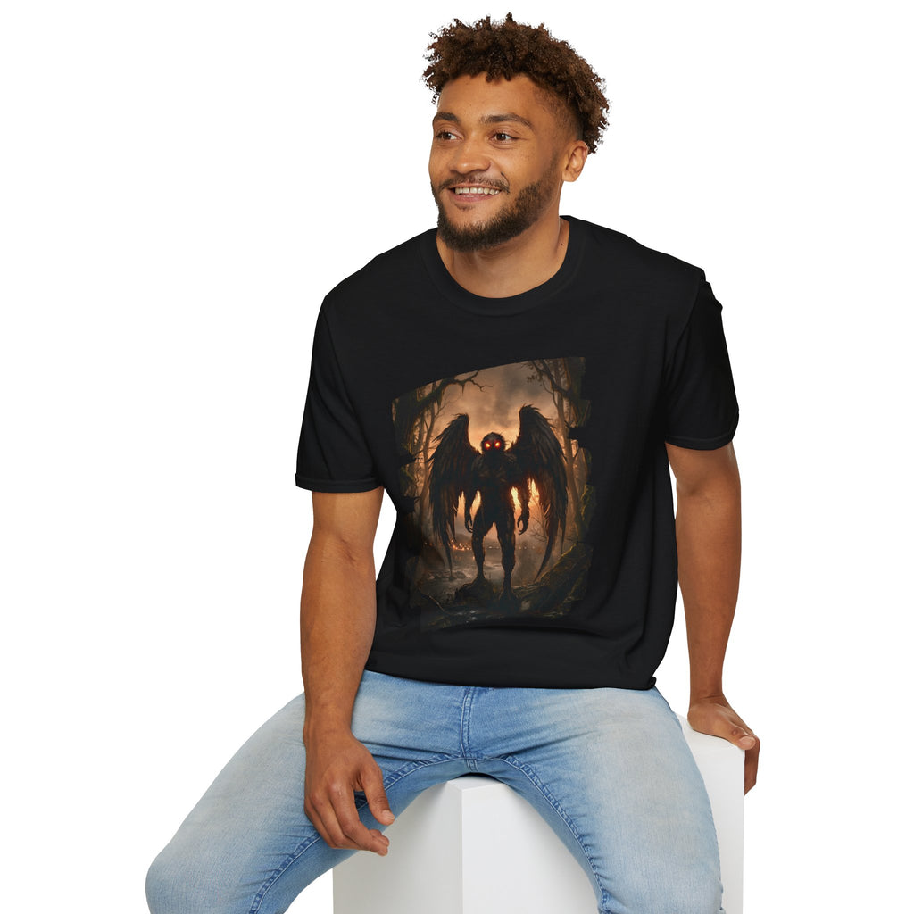Mothman Cryptid Illustration T-Shirt | Dark Horror Graphic