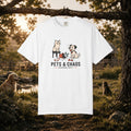 Pets & Chaos Graphic T-Shirt — Funny Cat and Dog Design