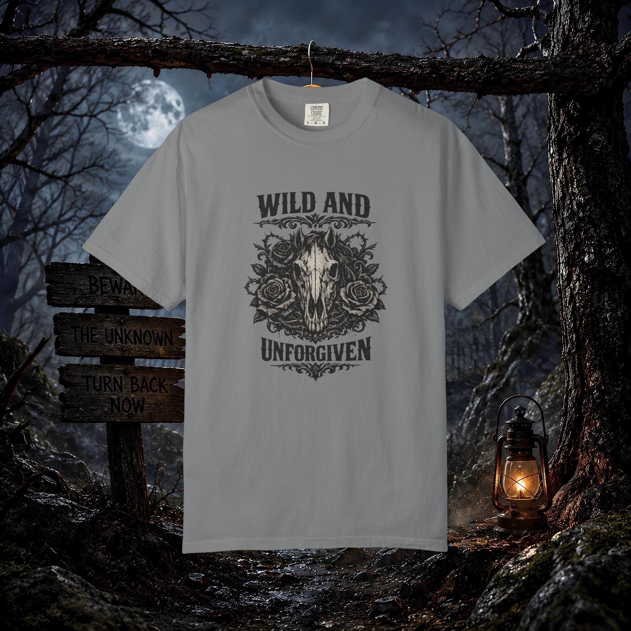 Wild and Unforgiven Skull Tee – Horse Rider Graphic T-Shirt