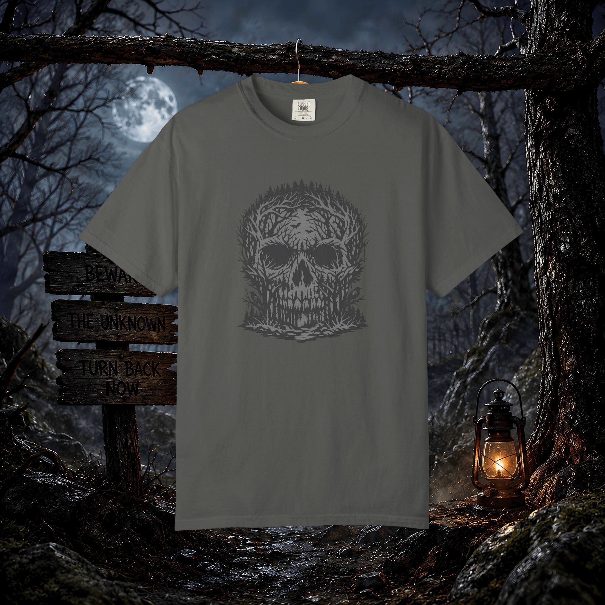 Skull Forest T-Shirt — Grunge Skull Graphic Tee