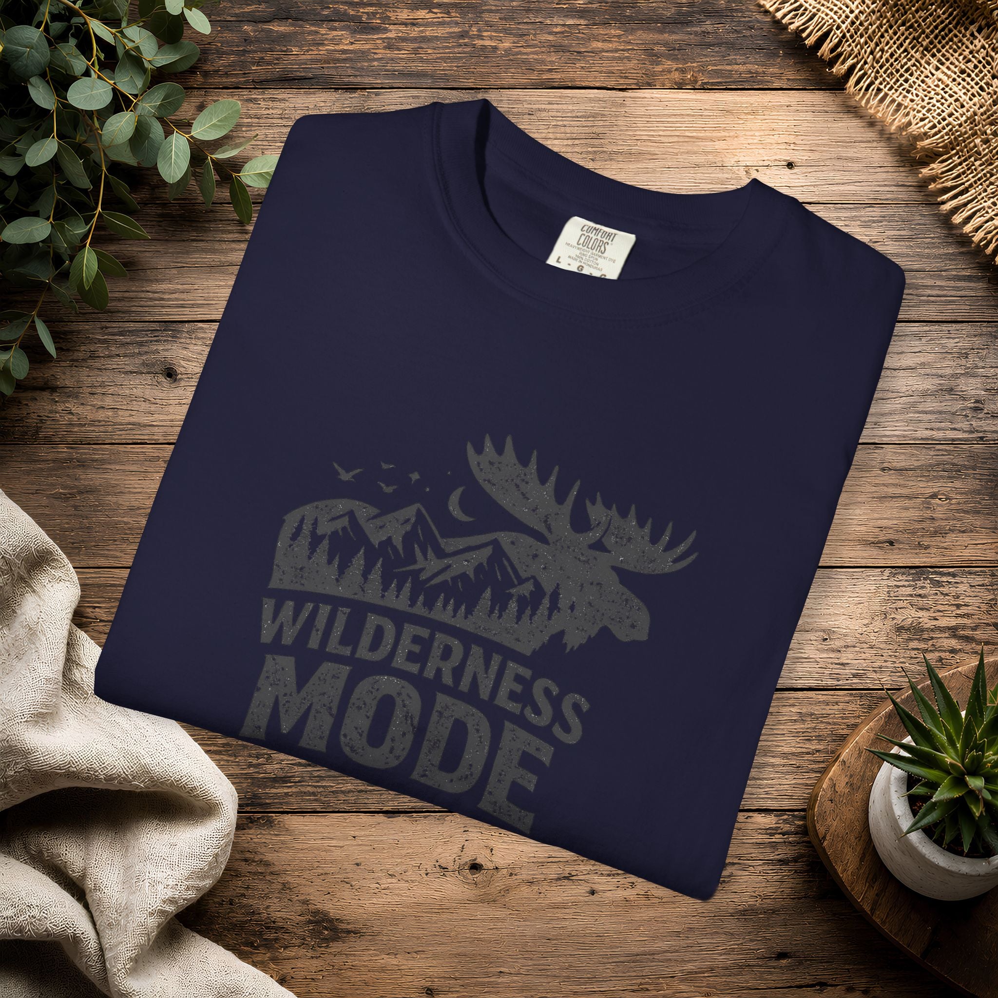 Wilderness Mode T-Shirt — Outdoor Moose Mountain Graphic Tee